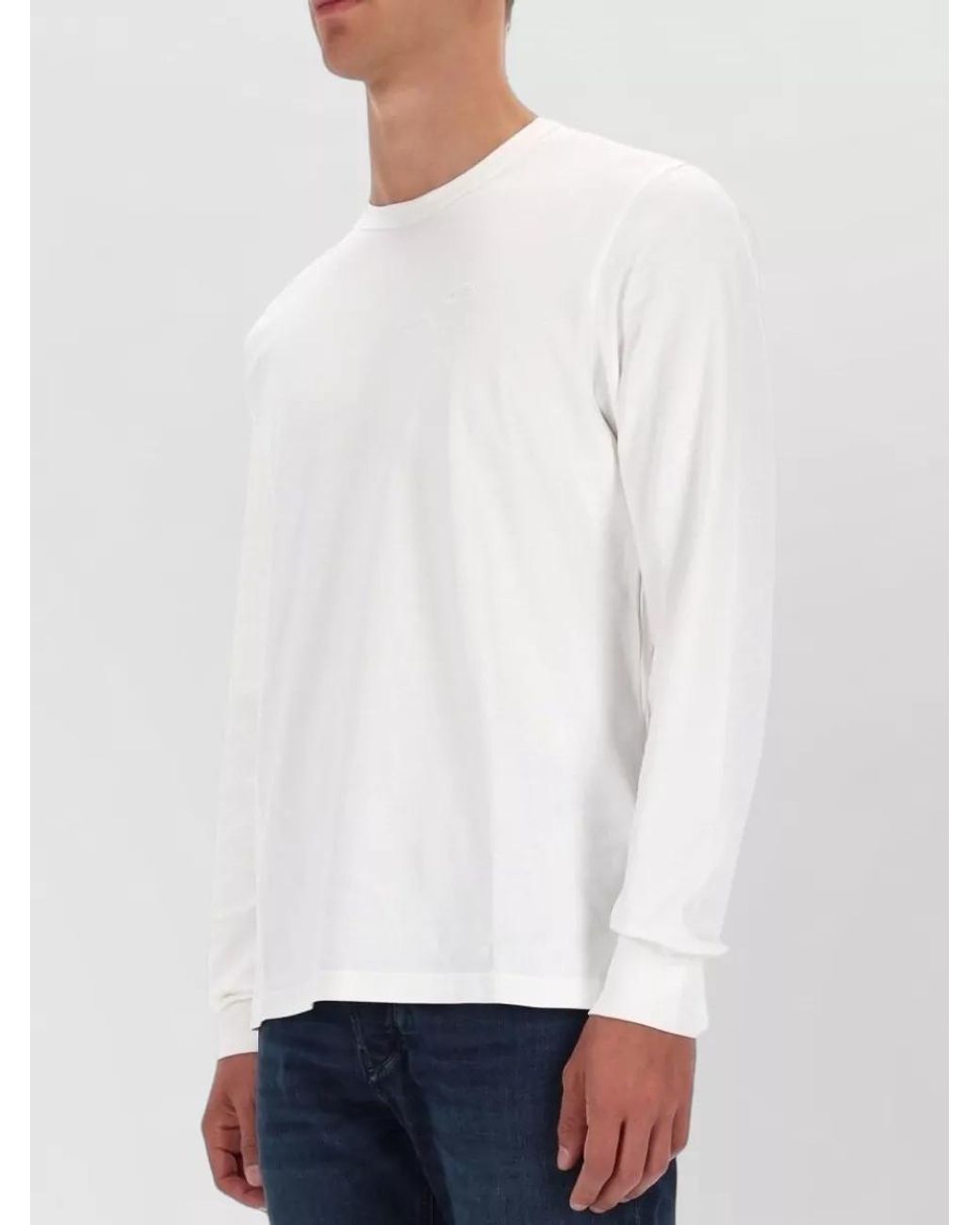 DIESEL White Embroidered Logo T-Shirt for men