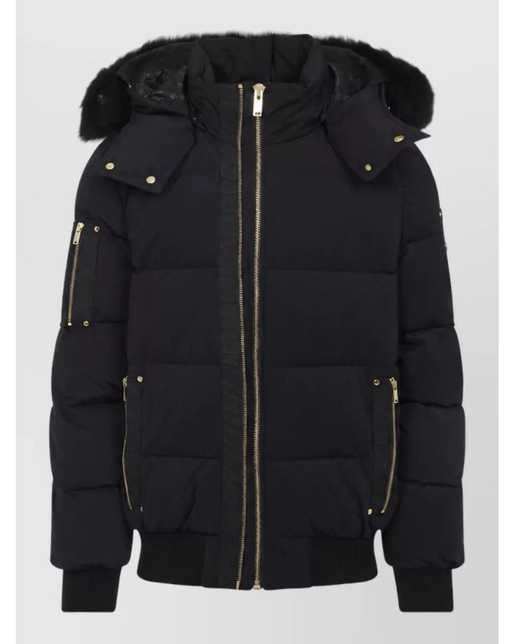 Moose Knuckles Black Down Bomber Jacket for men
