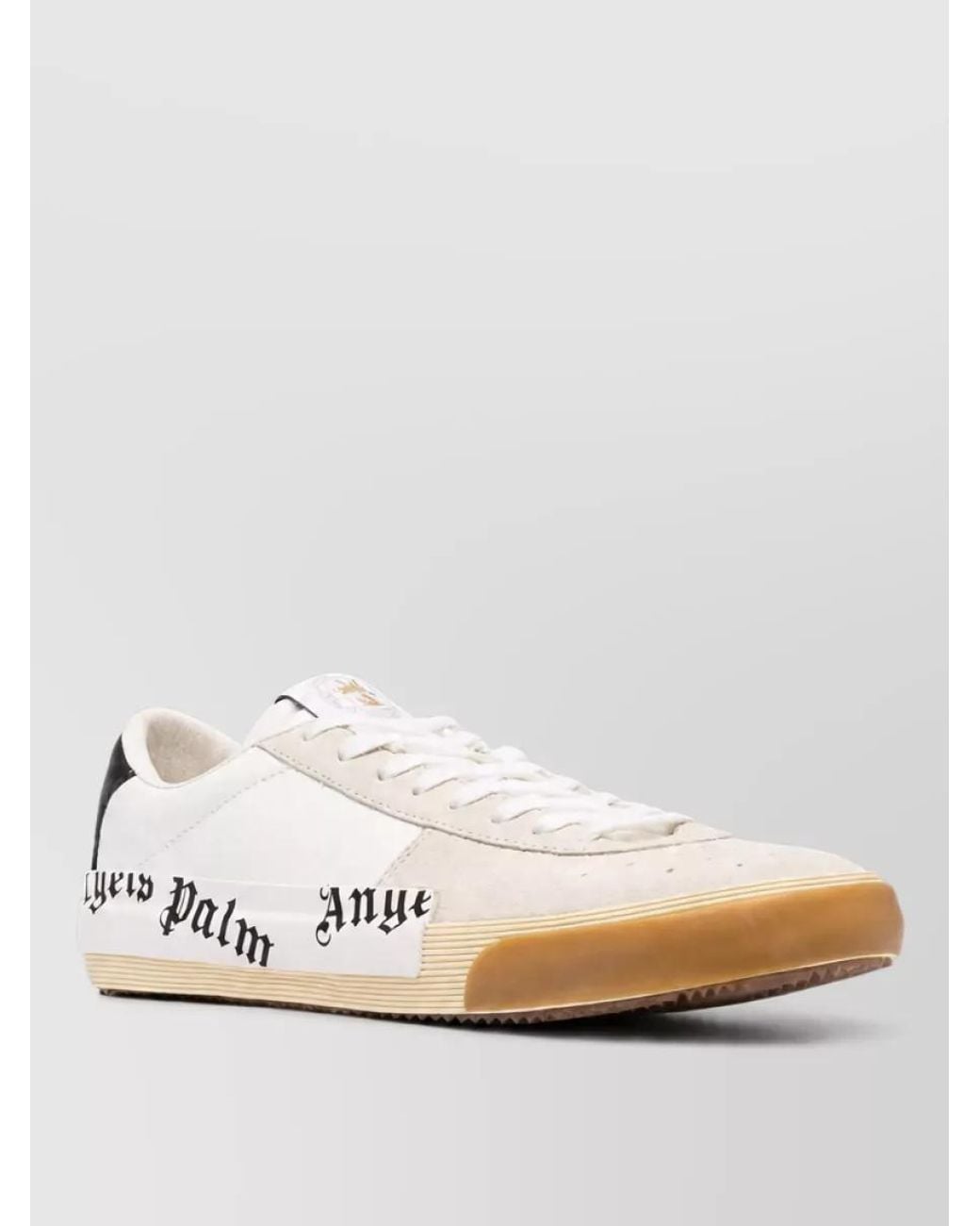 Palm Angels White Calfskin Leather Low Top Sneakers for men