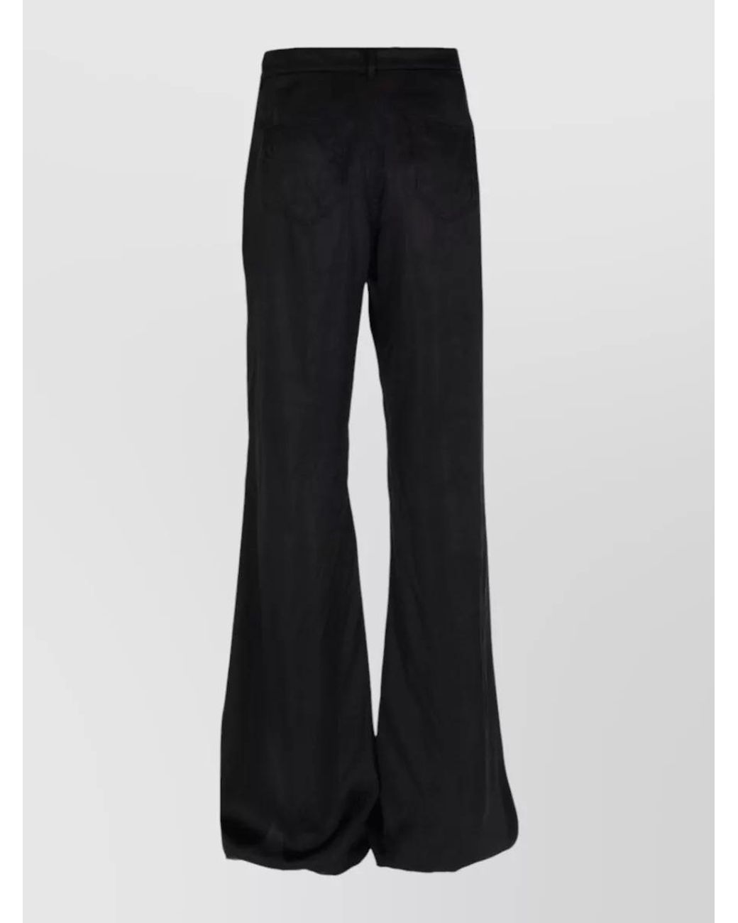Rick Owens Black Cupro Bootcut Trousers for men