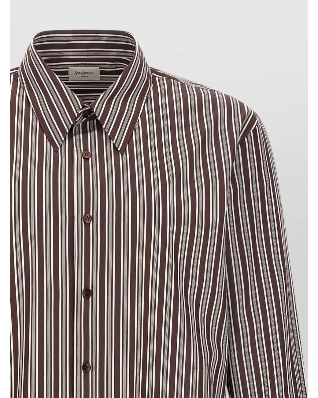 Saint Laurent Multicolor Striped Cotton Shirt for men