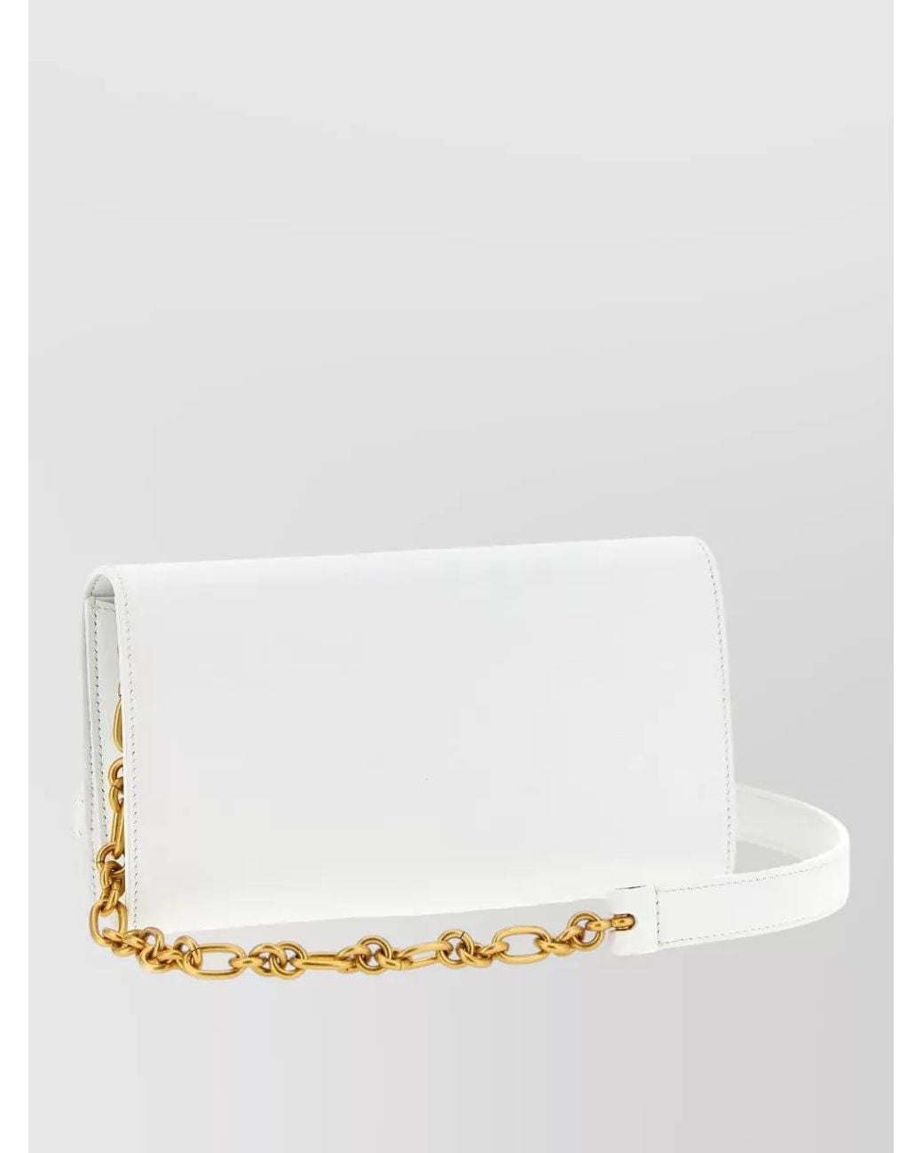 Balmain White Leather Shuffle Wallet On Chain