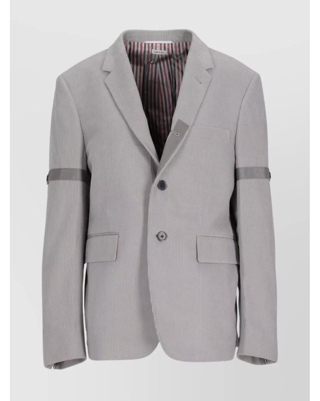 Thom Browne Gray Corduroy Single-Breasted Jacket for men