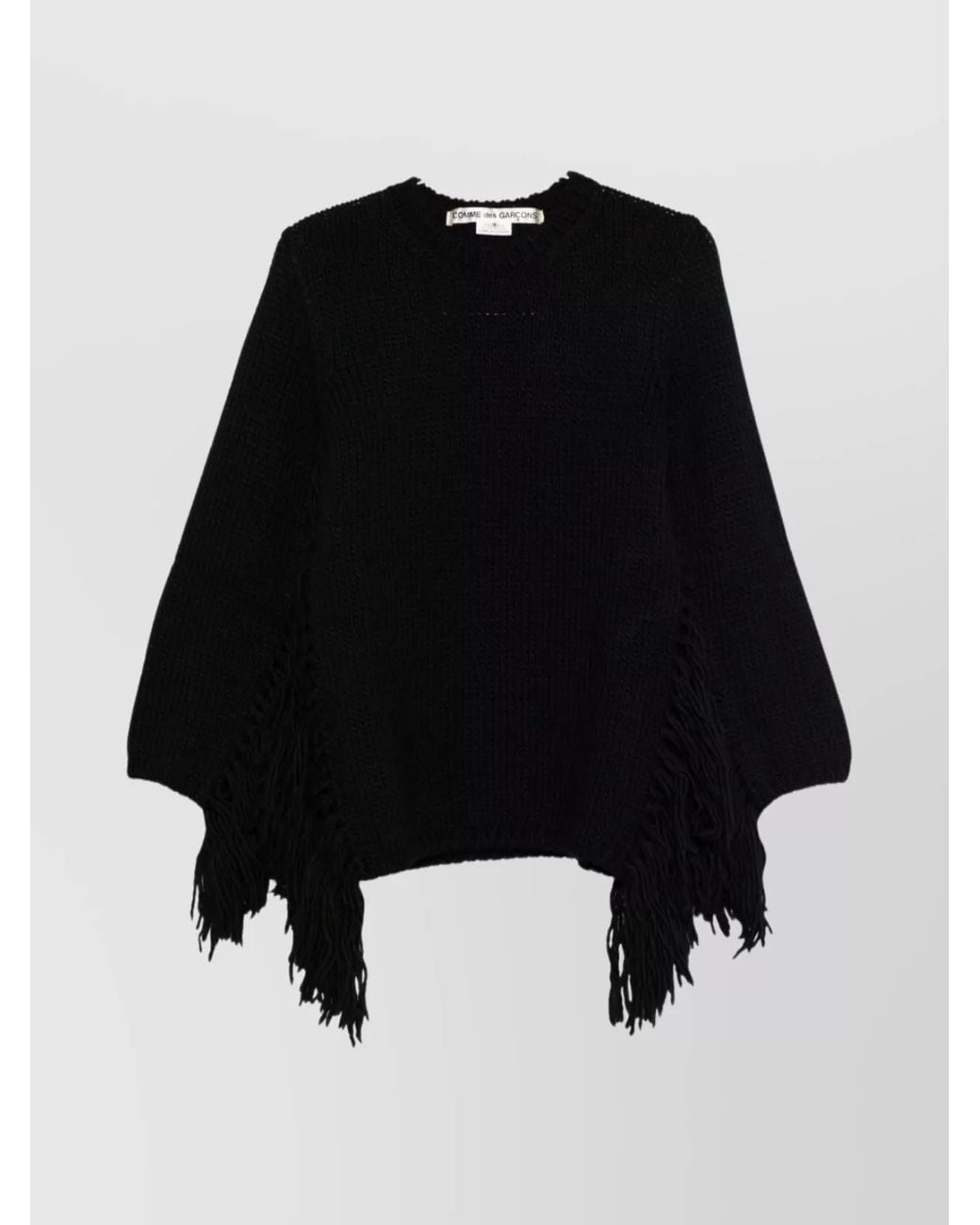 Comme des Garçons Black Wool Fringed Sleeveless Sweatshirt