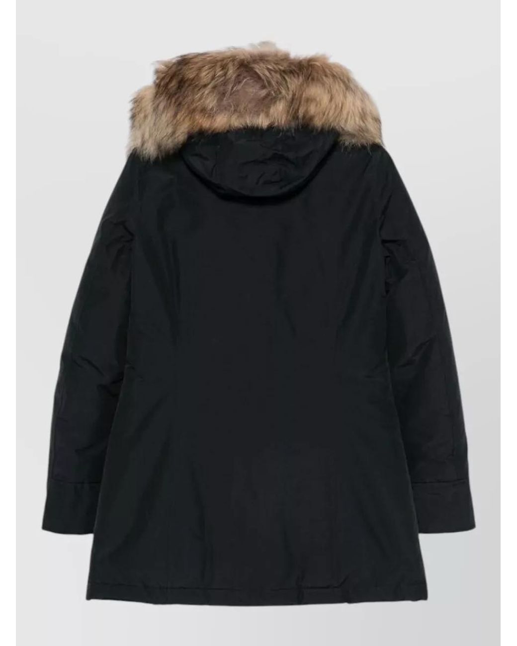 Woolrich Black Arctic Raccoon Puffer Jacket