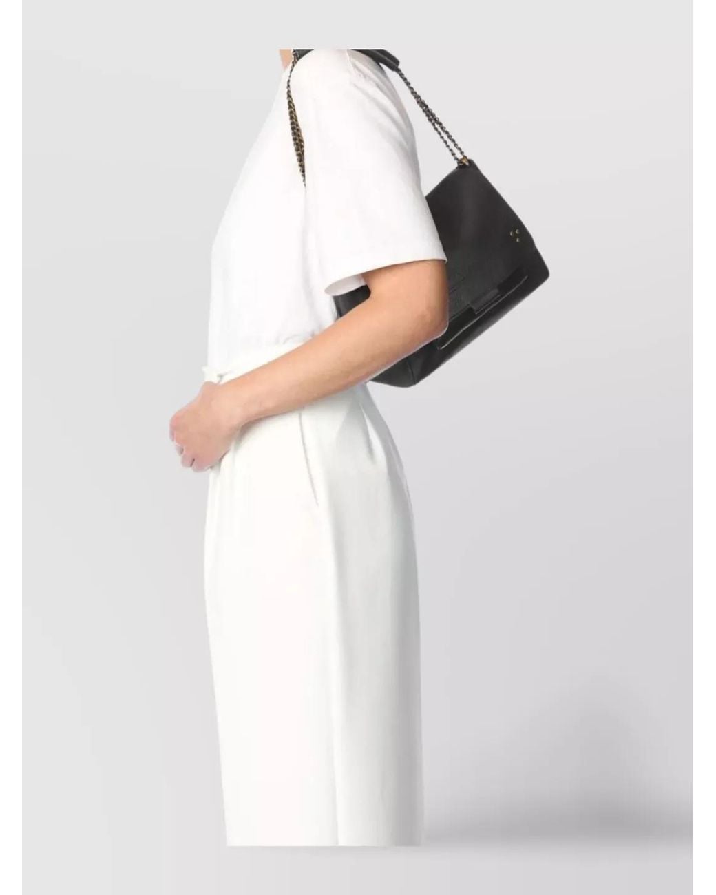 Jérôme Dreyfuss Gray Leather Lulu M Shoulder Bag