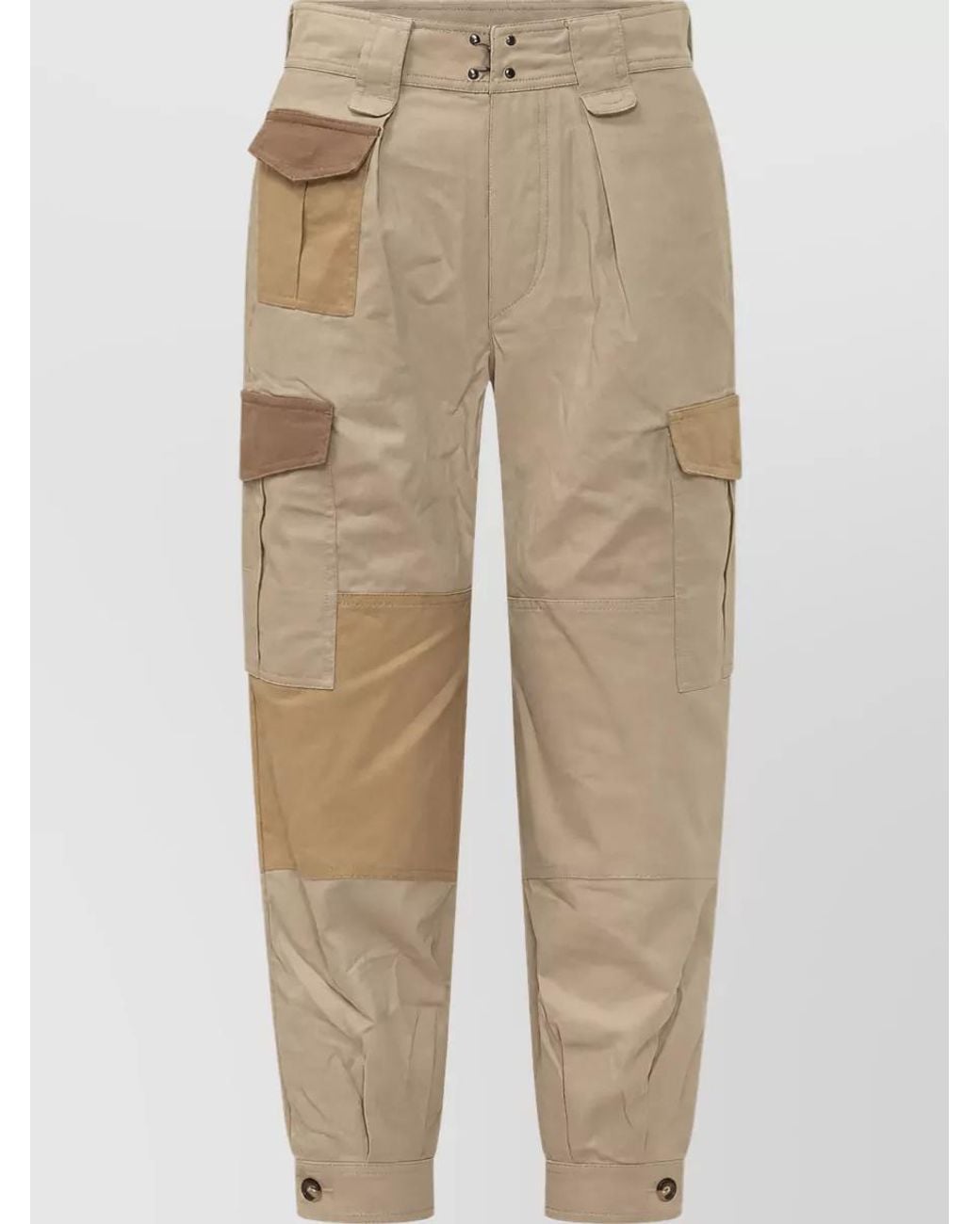 Isabel Marant Natural Cotton Straight-Leg Cargo Trousers