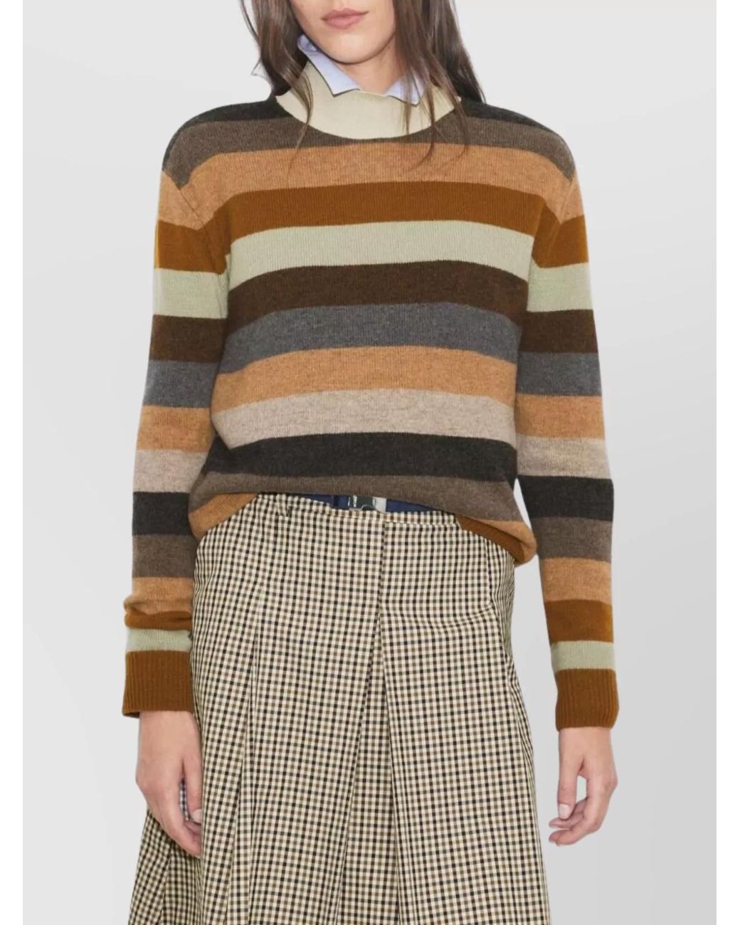 Tory Burch Multicolor Merino Wool Striped Turtleneck Jumper
