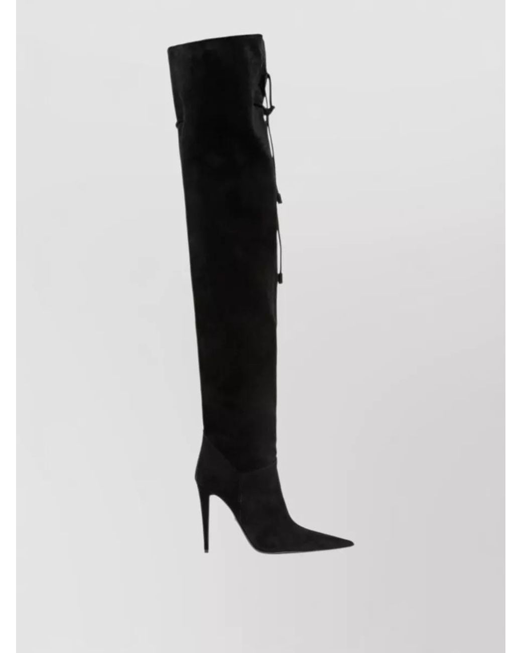 Giuseppe Zanotti Black Suede Over-The-Knee Stiletto Boots