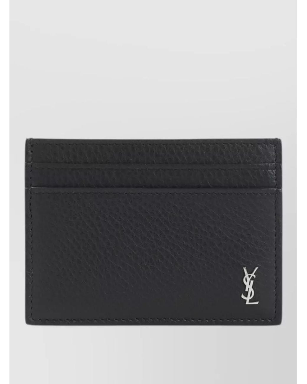 Saint Laurent Black Leather Tiny Card Holder