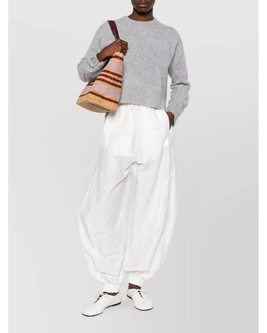 C.t. Plage White Wool Crewneck Sweatshirt