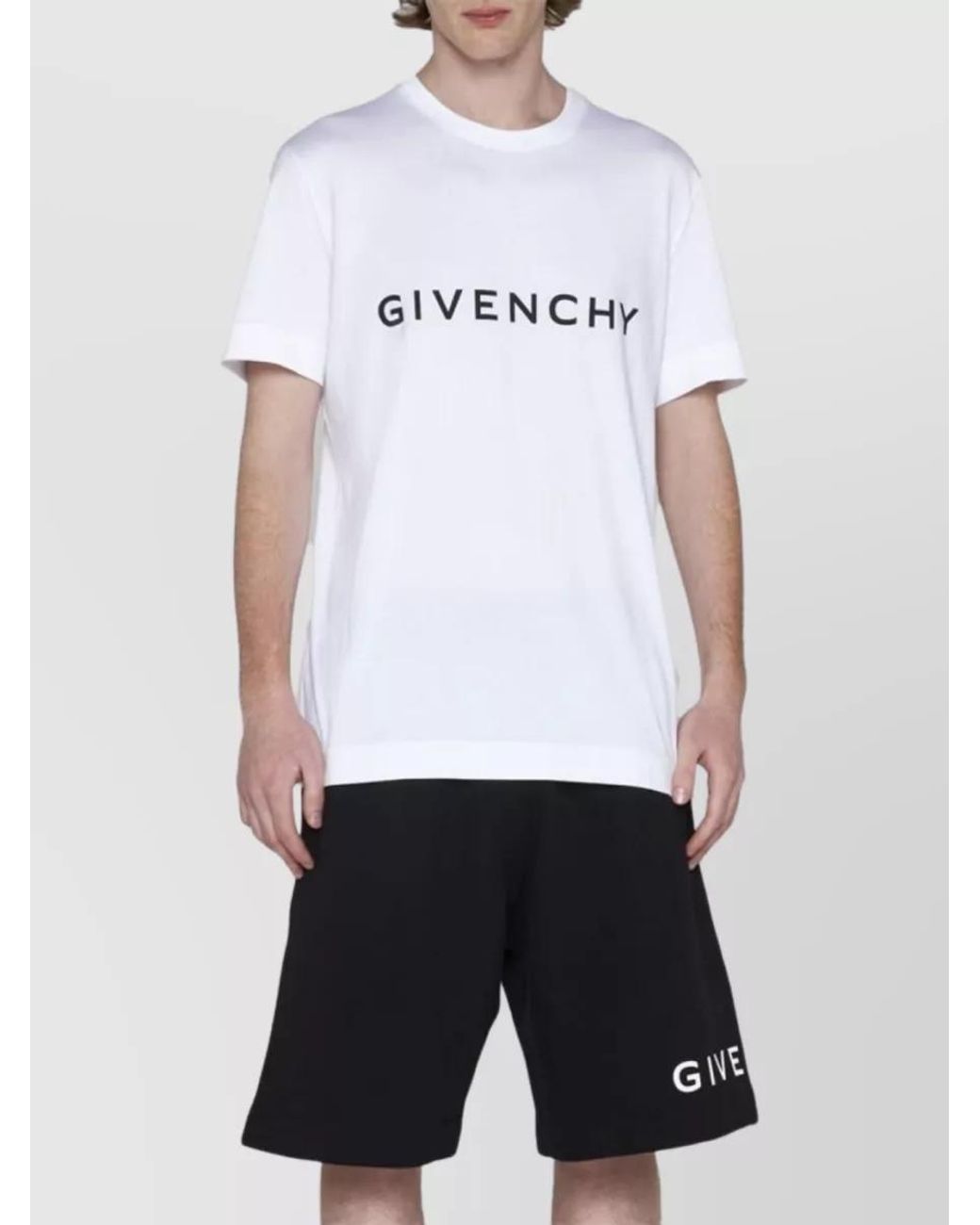 Givenchy Blue Cotton Logo-Print Bermuda Shorts for men