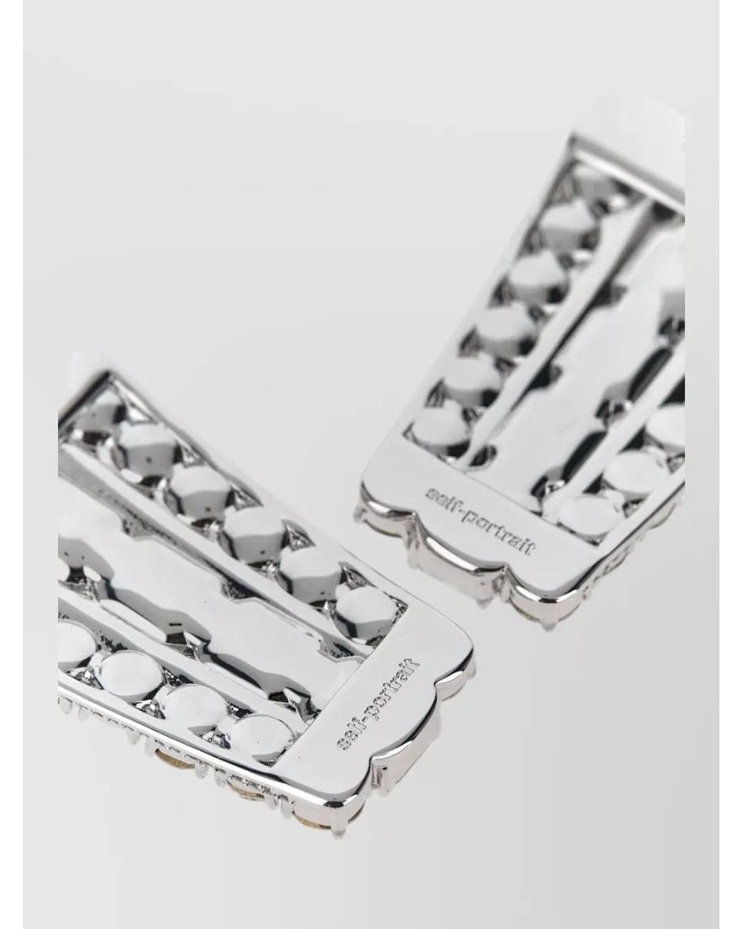 Self-Portrait Metallic Crystal-Embellished Pendant Earrings