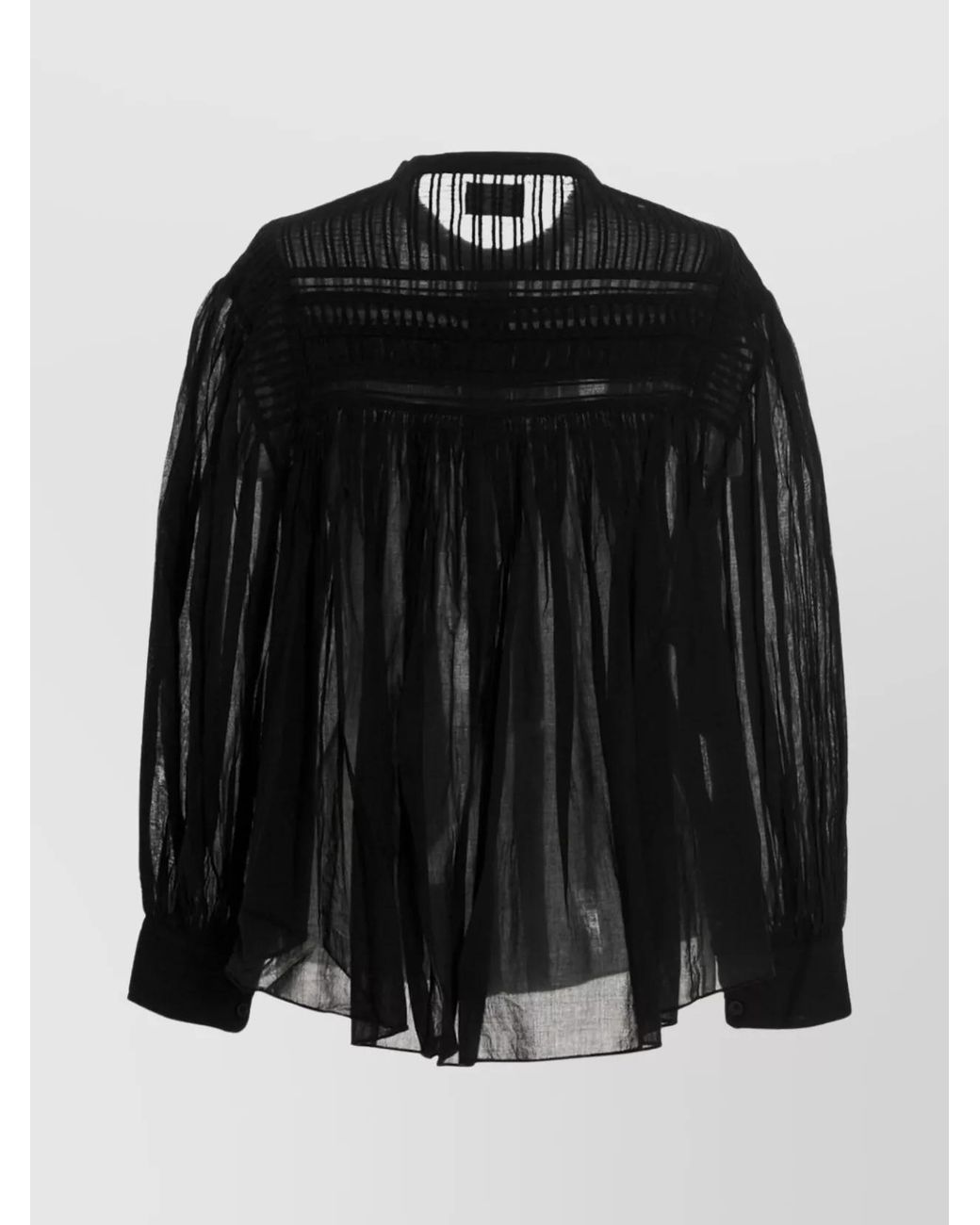 Isabel Marant Black Sheer Pleated Lightweight Shirt