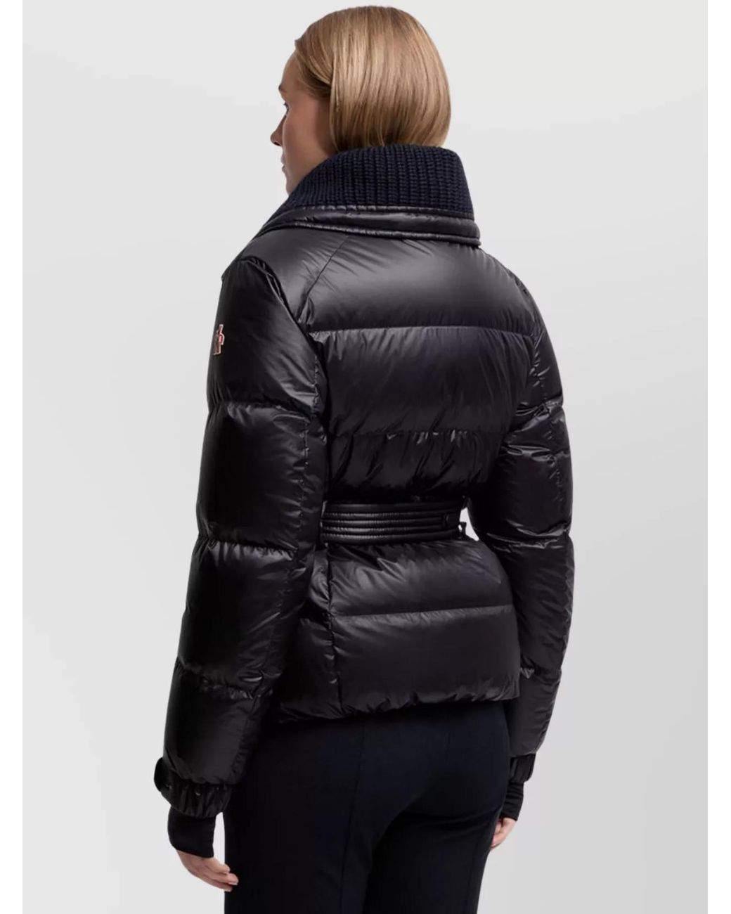 Moncler Blue Nylon Belted Puffer Jacket