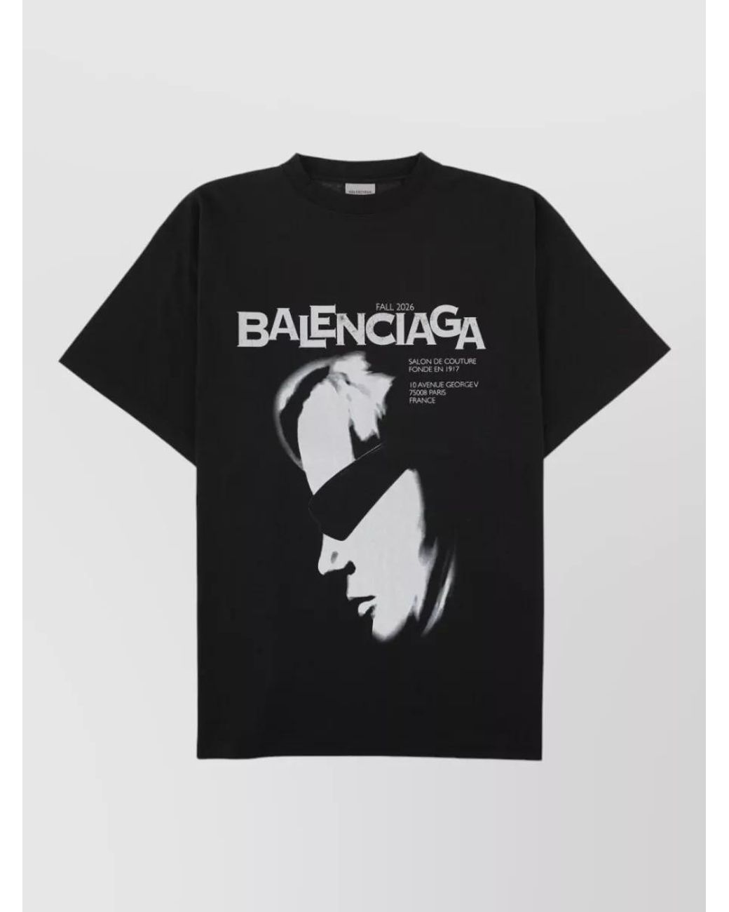 Balenciaga Black Oversized Cotton T-Shirt for men
