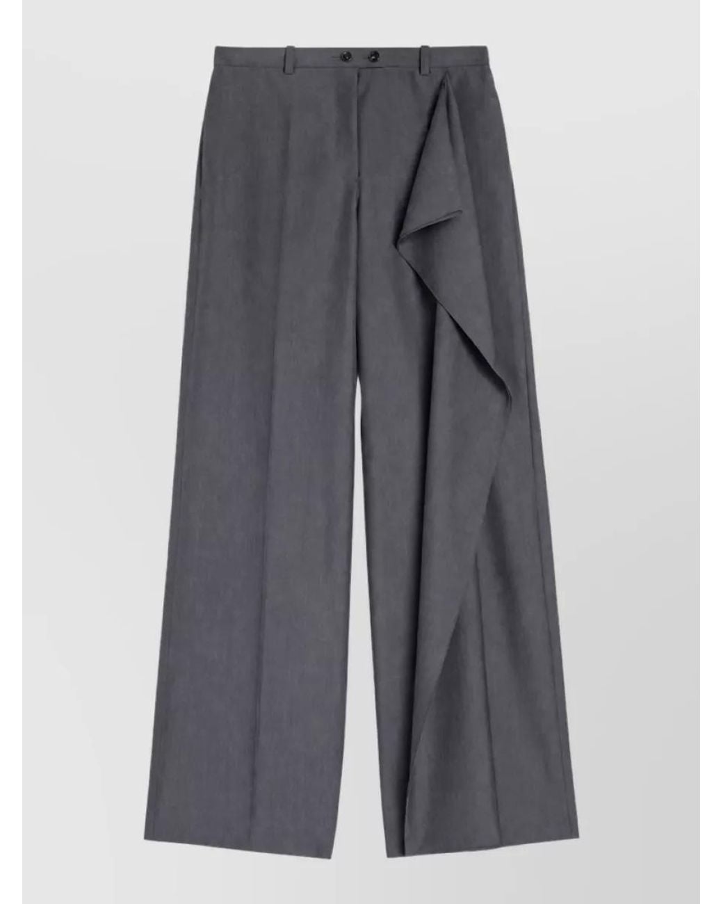 Jil Sander Gray Relaxed-Fit Wool Tailored Trousers