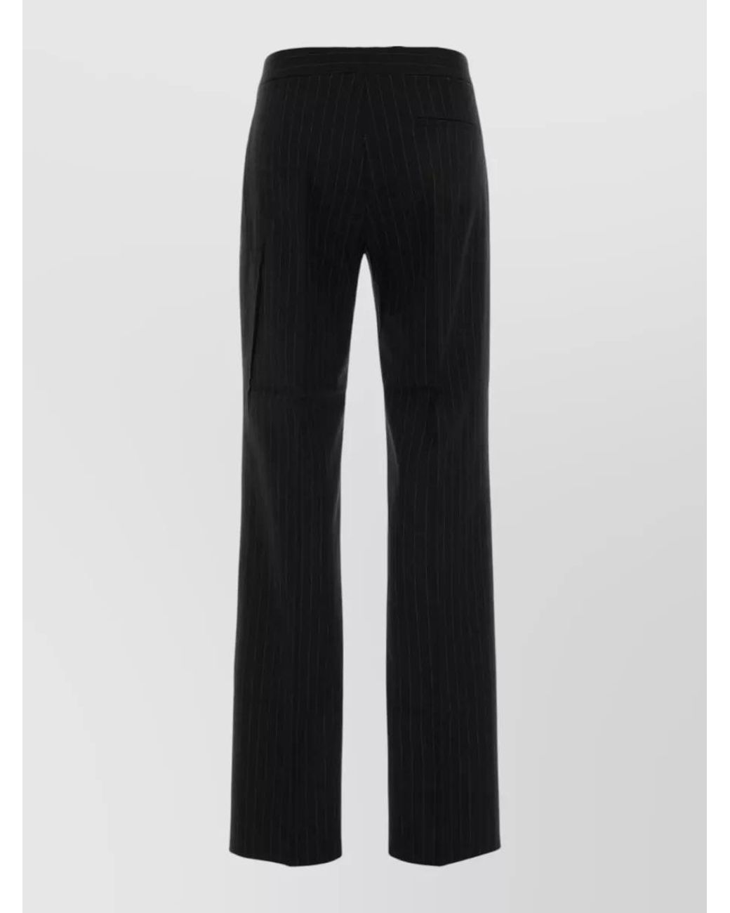 ANDAMANE Black Embroidered Twill Suit Trousers