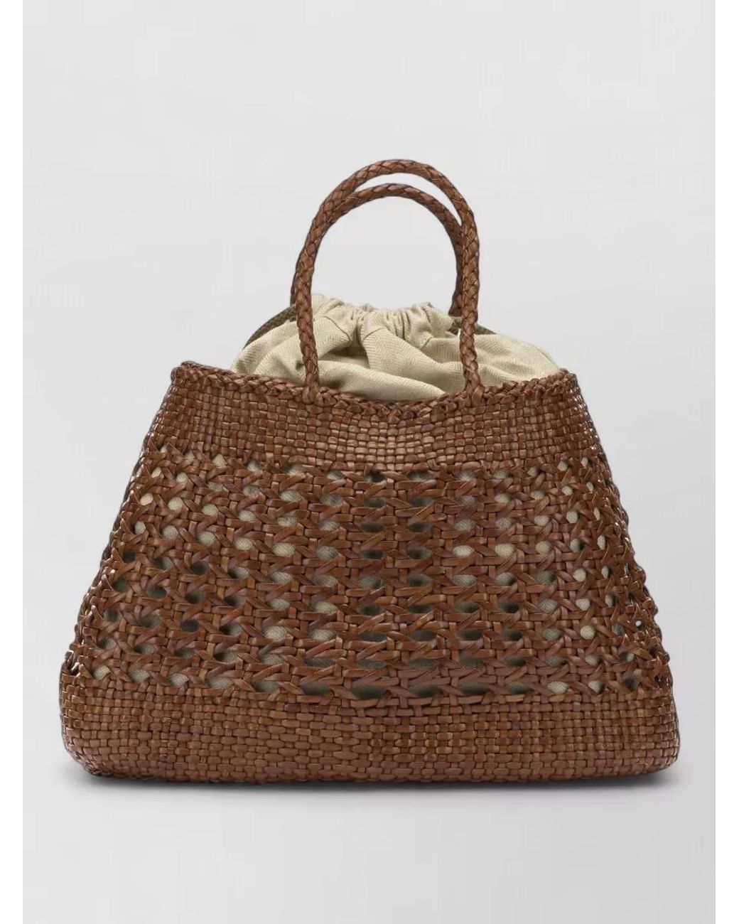 Dragon Diffusion Brown Medium Leather Woven Tote Bag
