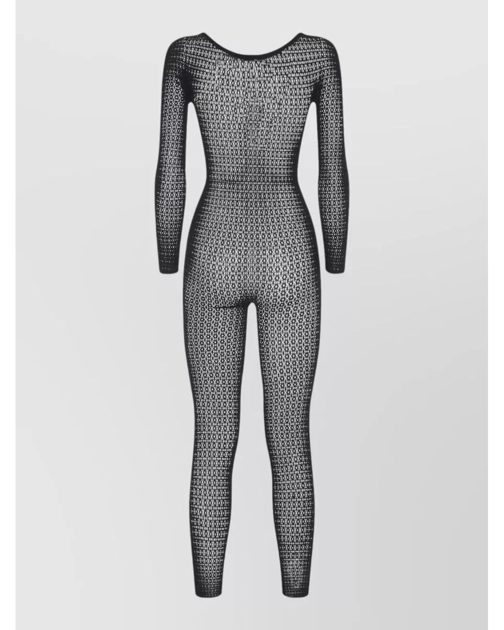 Wolford Gray Daisy Net Catsuit