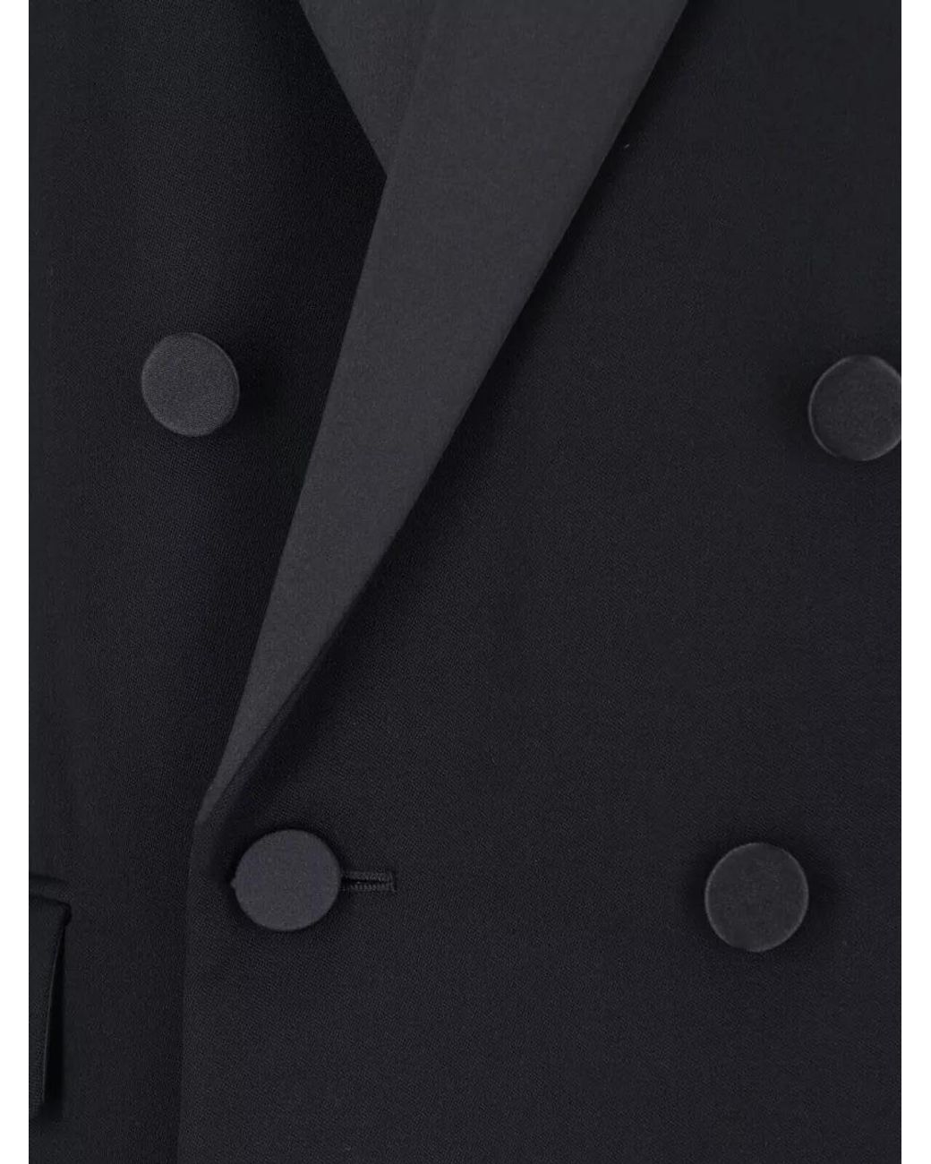Saint Laurent Black Wool Double-Breasted Tuxedo Jacket