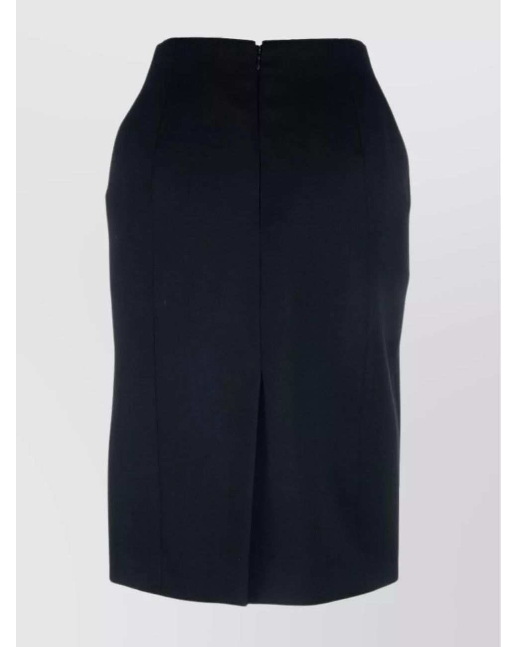 Balenciaga Blue Wool High-Rise Midi Pencil Skirt