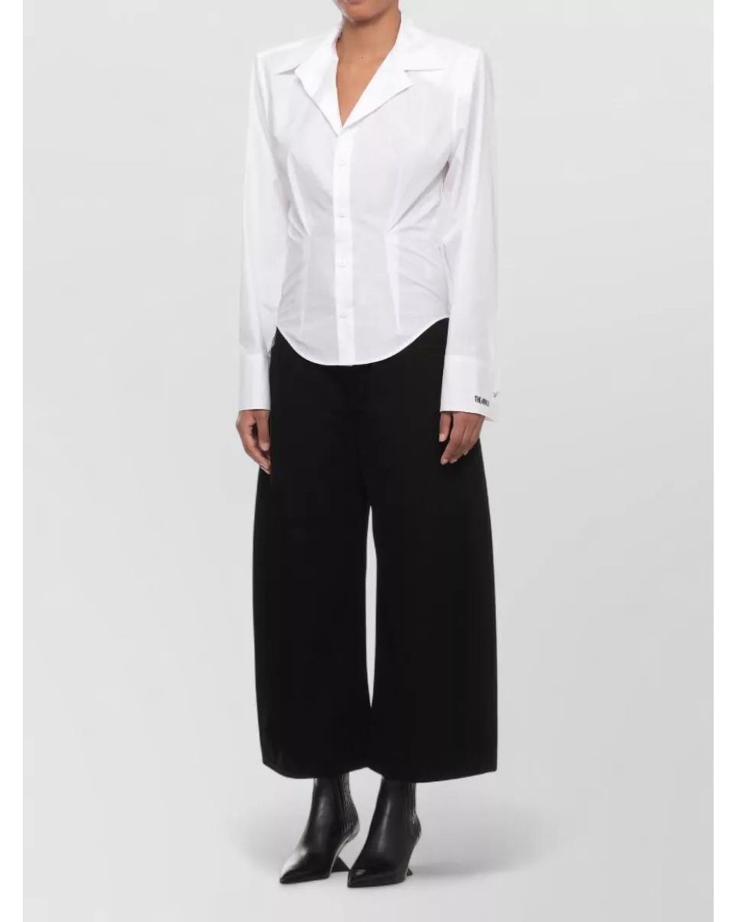 The Attico White Cotton Long-Sleeve Shirt