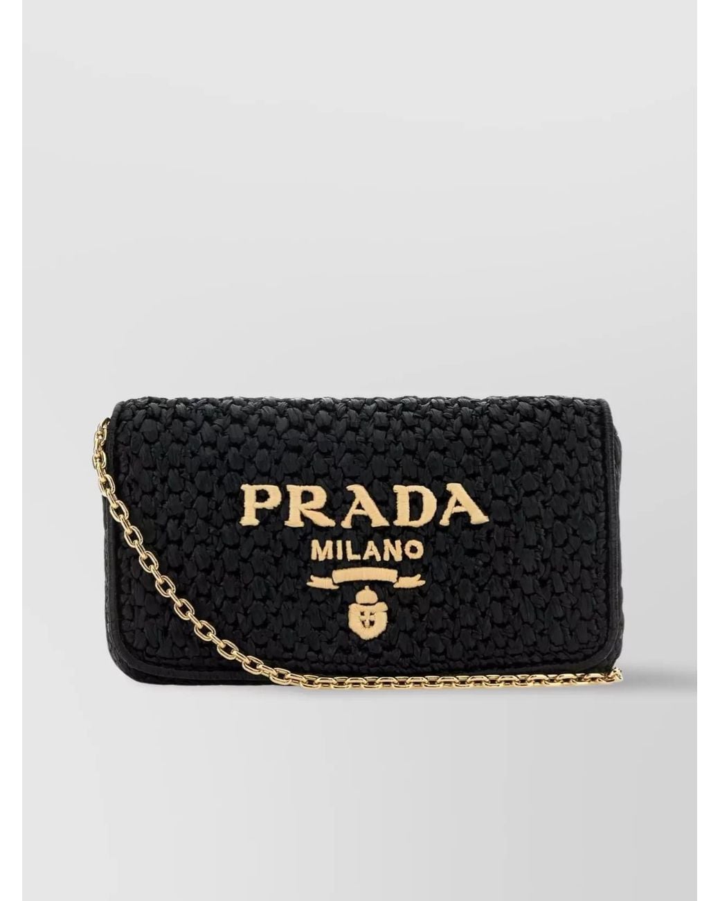 Prada Black Bucket Raffia Crossbody Bag