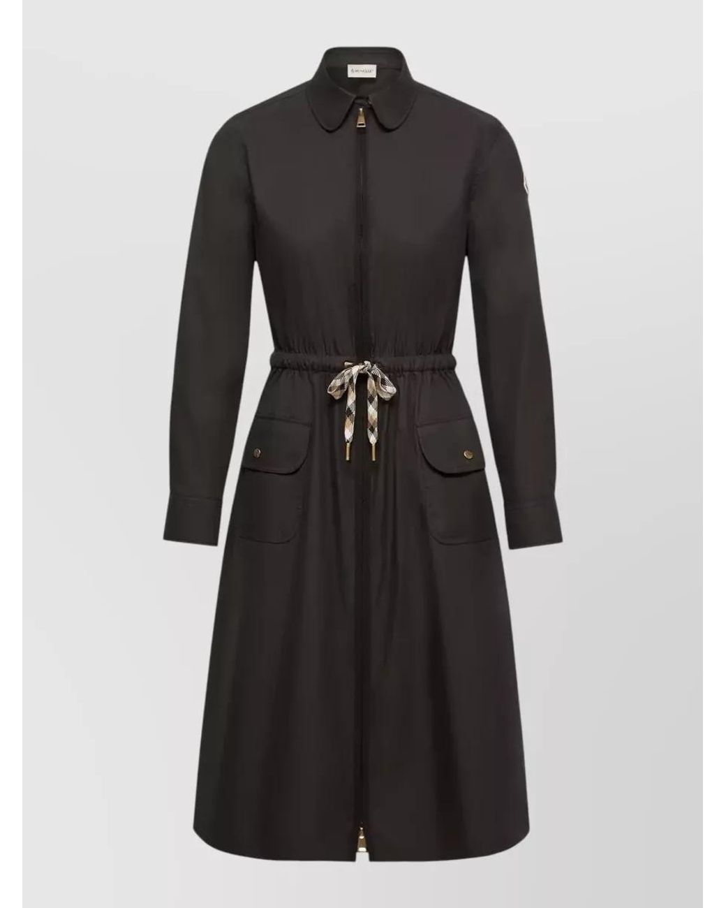 Moncler Black Knee-Length Coat