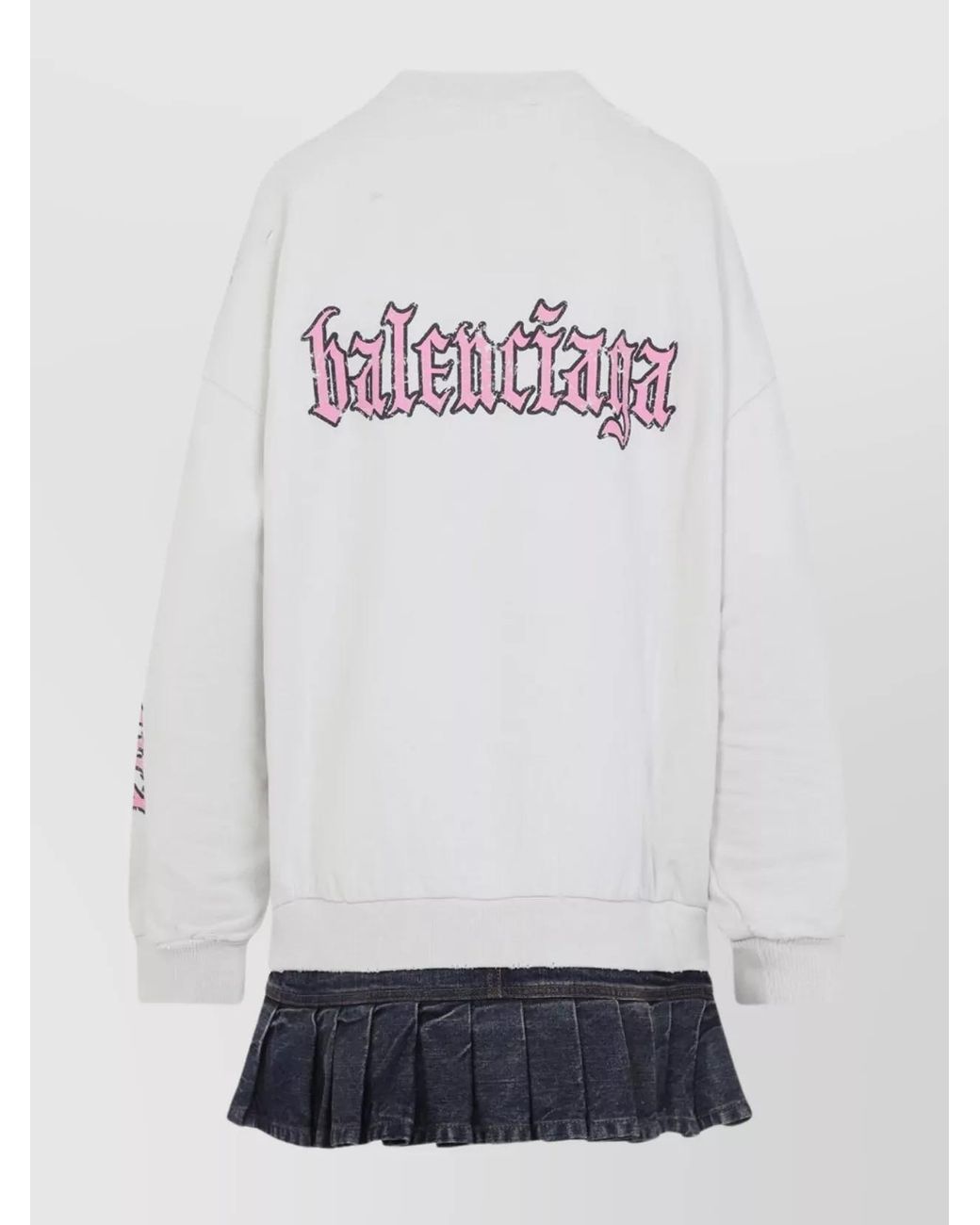 Balenciaga Gray Cotton Logo-Print Mini Dress