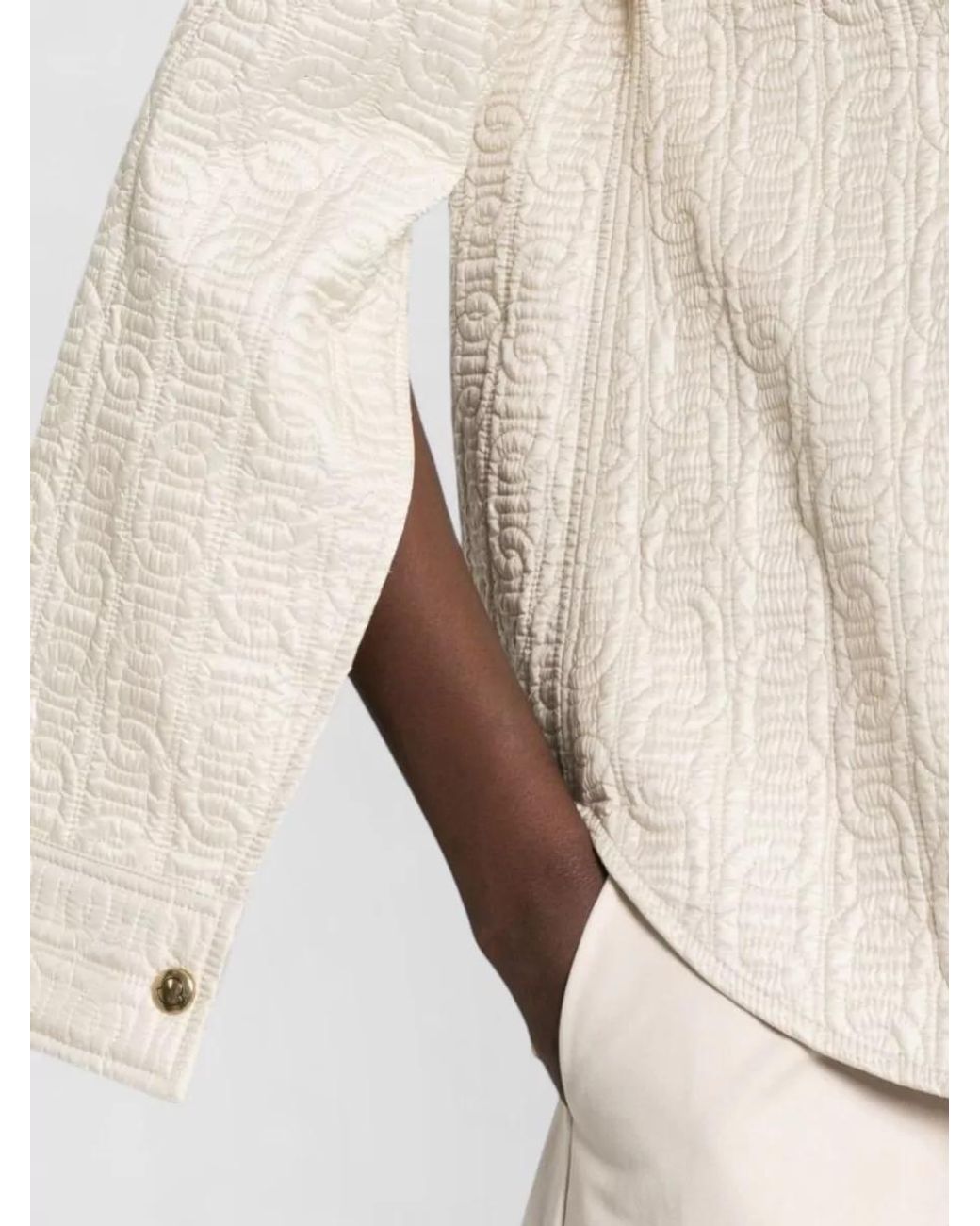 Moncler Natural Quilted Padded Shirt Jacket