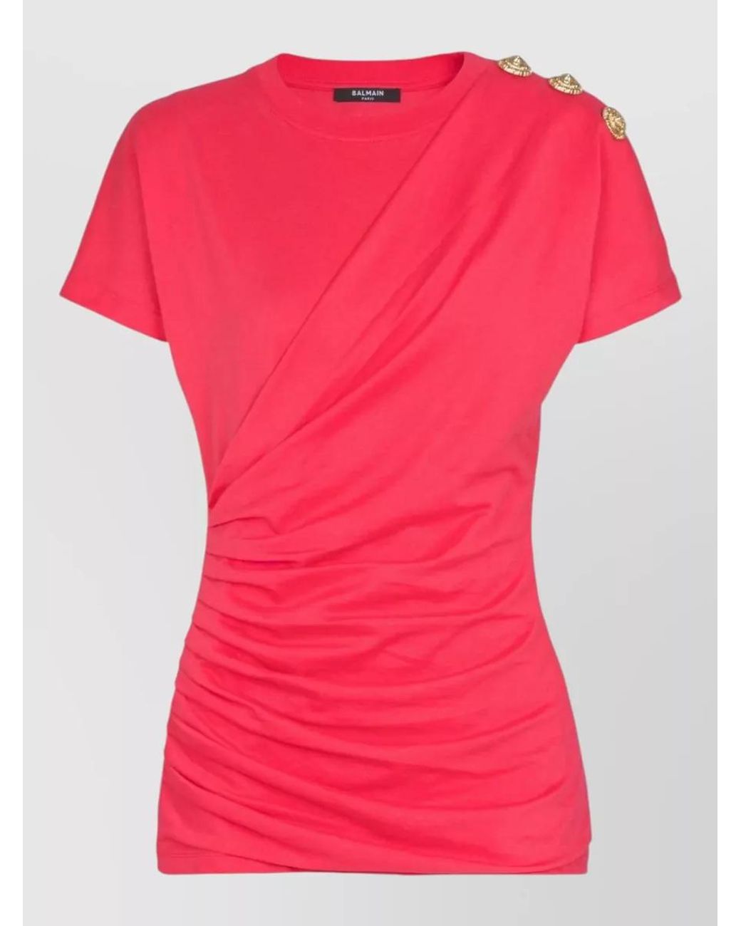 Balmain Pink Cotton Short-Sleeve T-Shirt