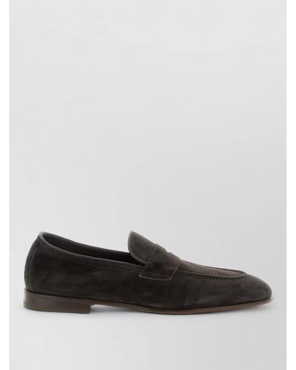 Brunello Cucinelli Black Leather Penny Loafers for men