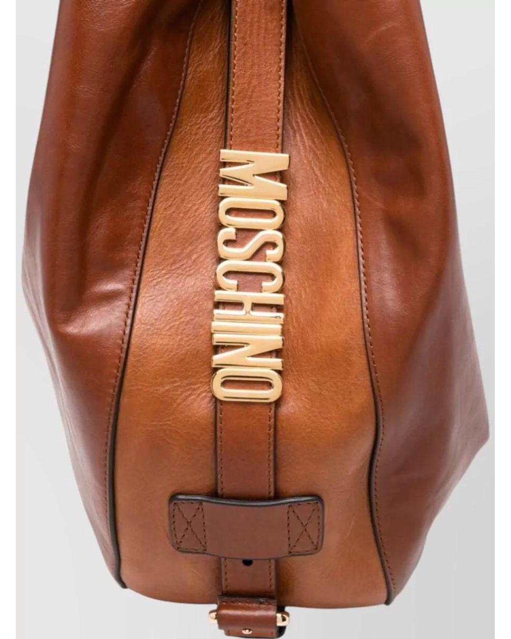 Moschino Brown Leather Shoulder Bag
