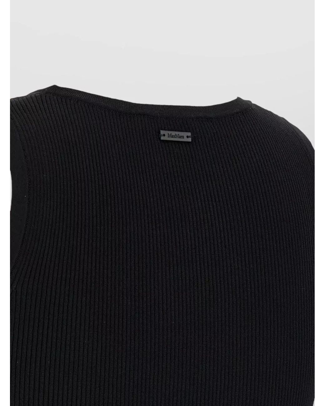 Max Mara Black Ribbed Tank Top
