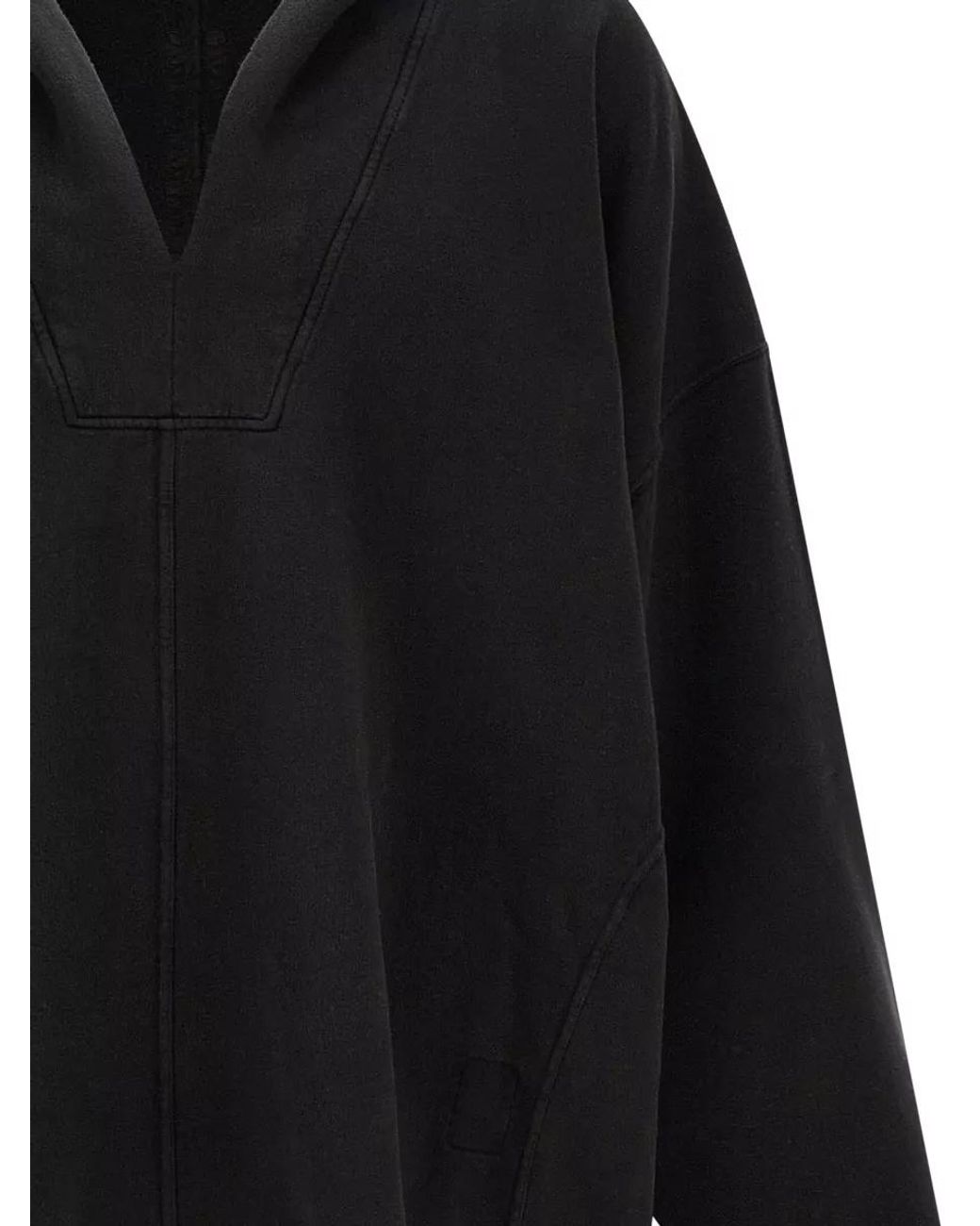 Rick Owens Black Cotton Hooded Kaftan Jacket for men