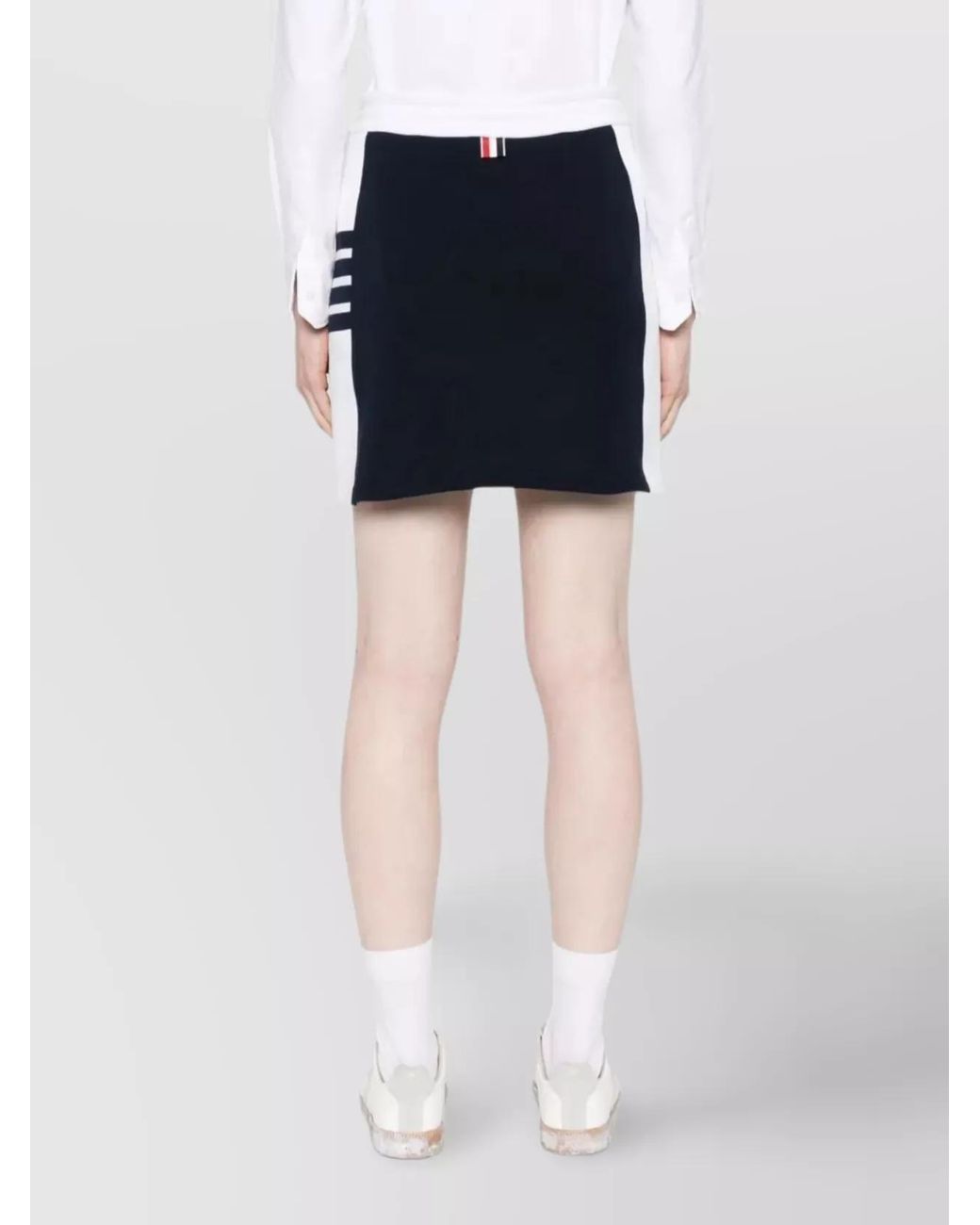 Thom Browne Blue Cotton Jersey High-Rise Mini Skirt
