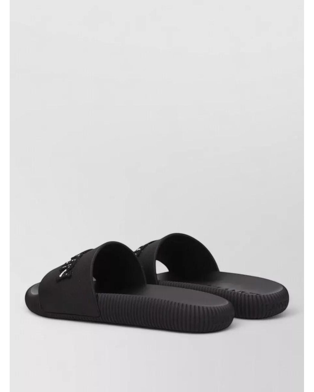 Lanvin Black Embellished Logo Slides
