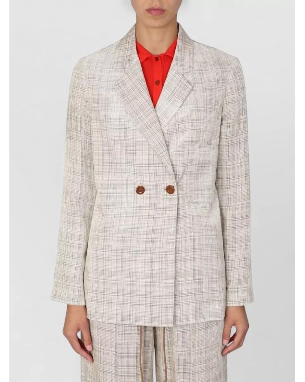 Alysi White Double-Breasted Blazer