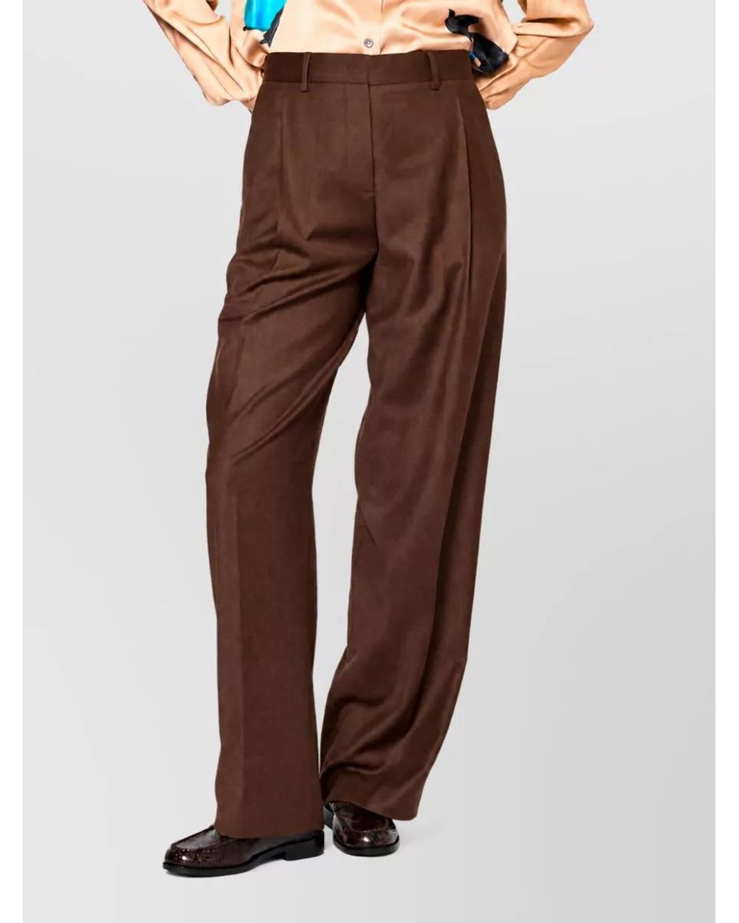 Paul Smith Brown Cashmere Wide-Leg Trousers