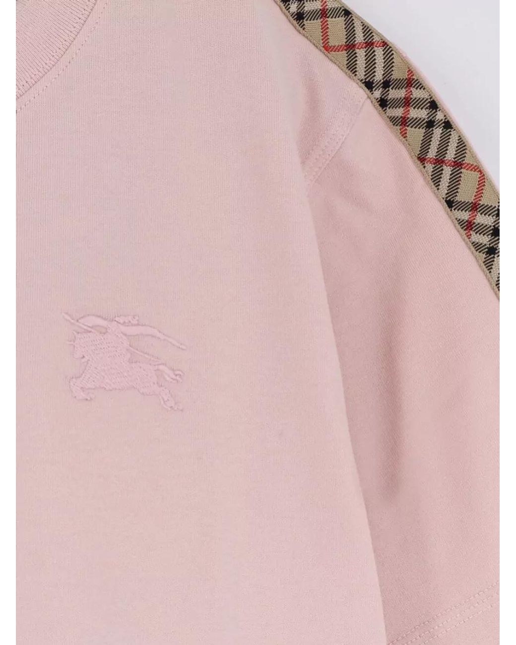 Burberry Pink Ribbed Cotton Short-Sleeve T-Shirt