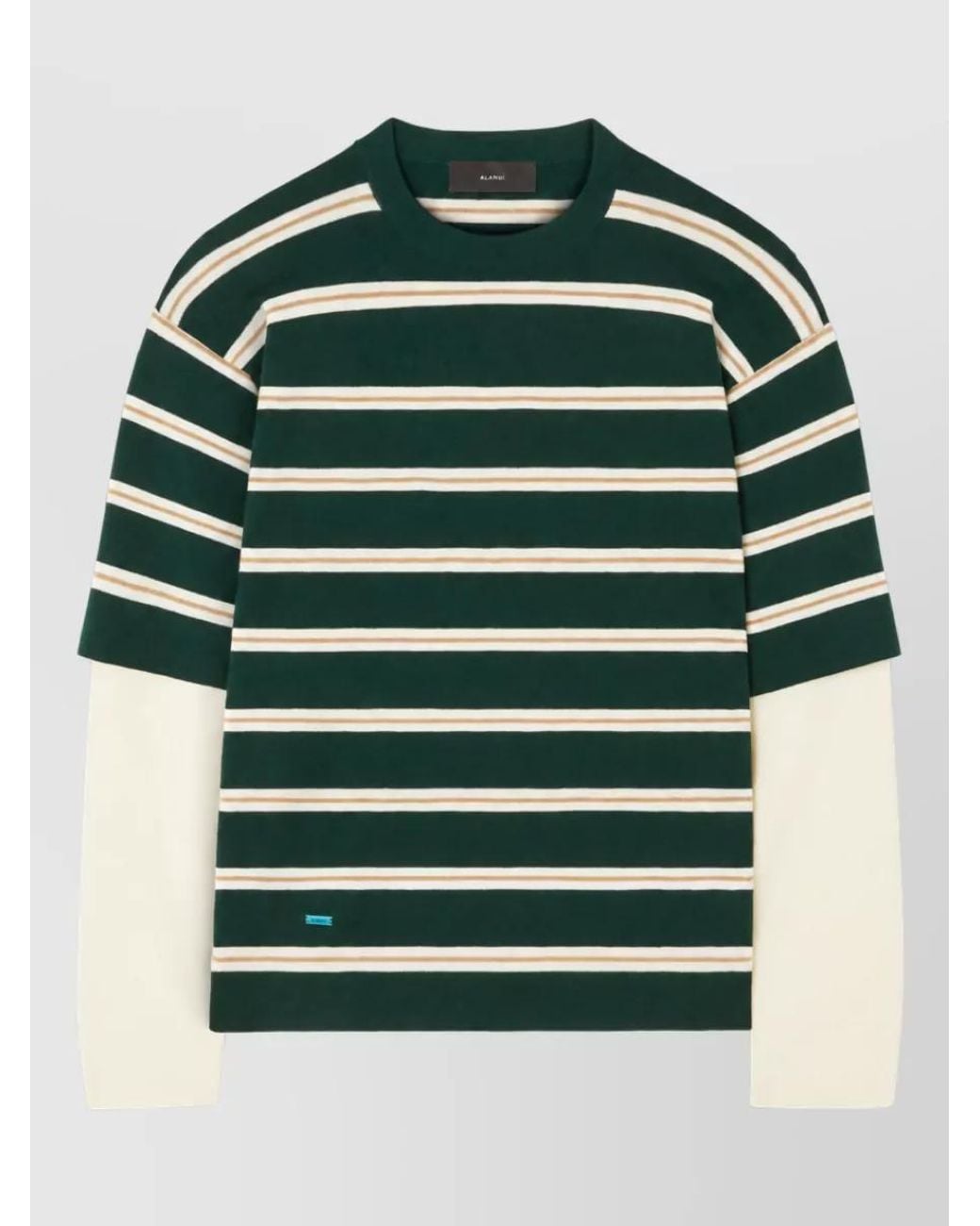 Alanui Green Ribbed Long-Sleeve Knitted Top