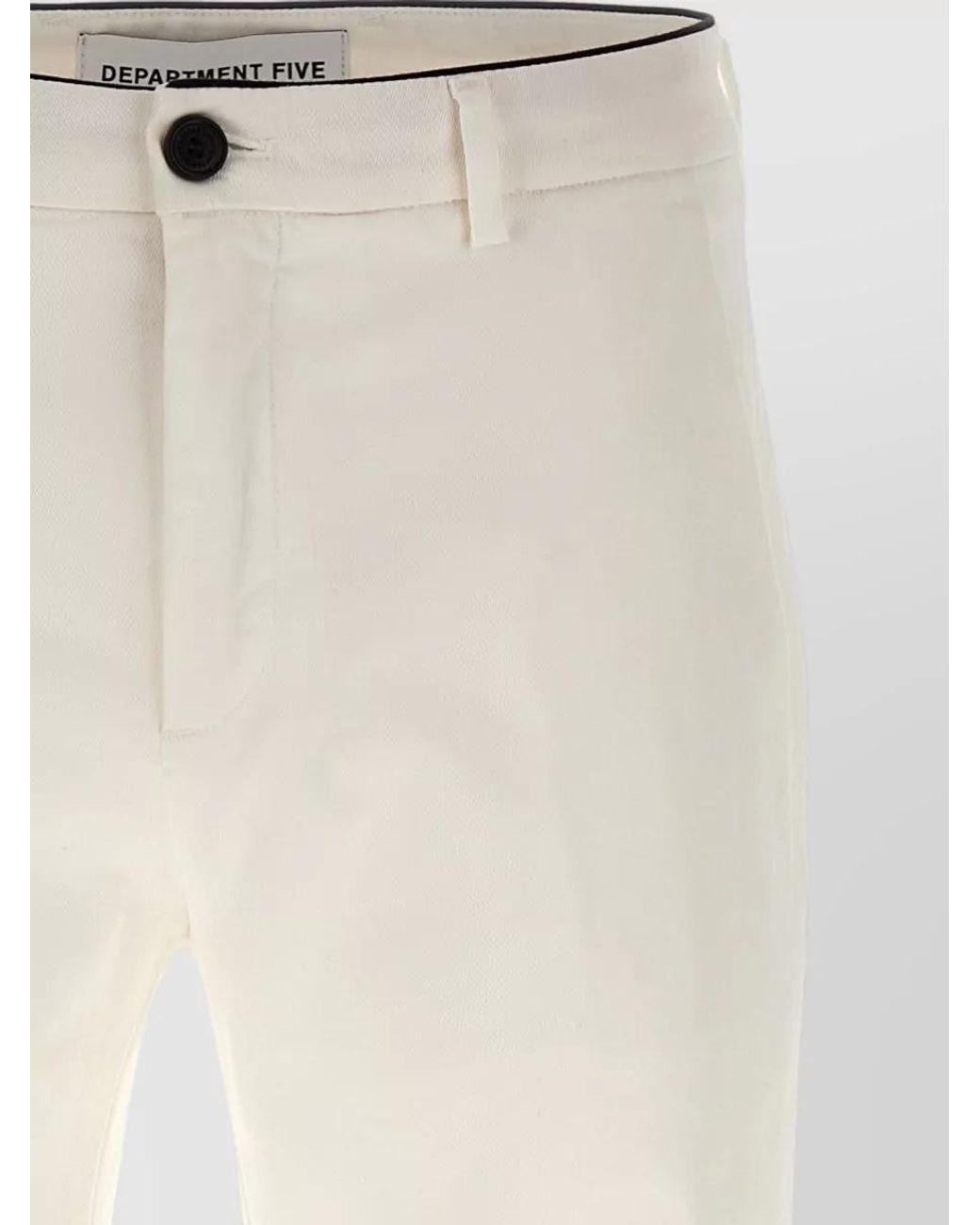 Department 5 White Cotton Regular-Fit Straight-Leg Trousers for men