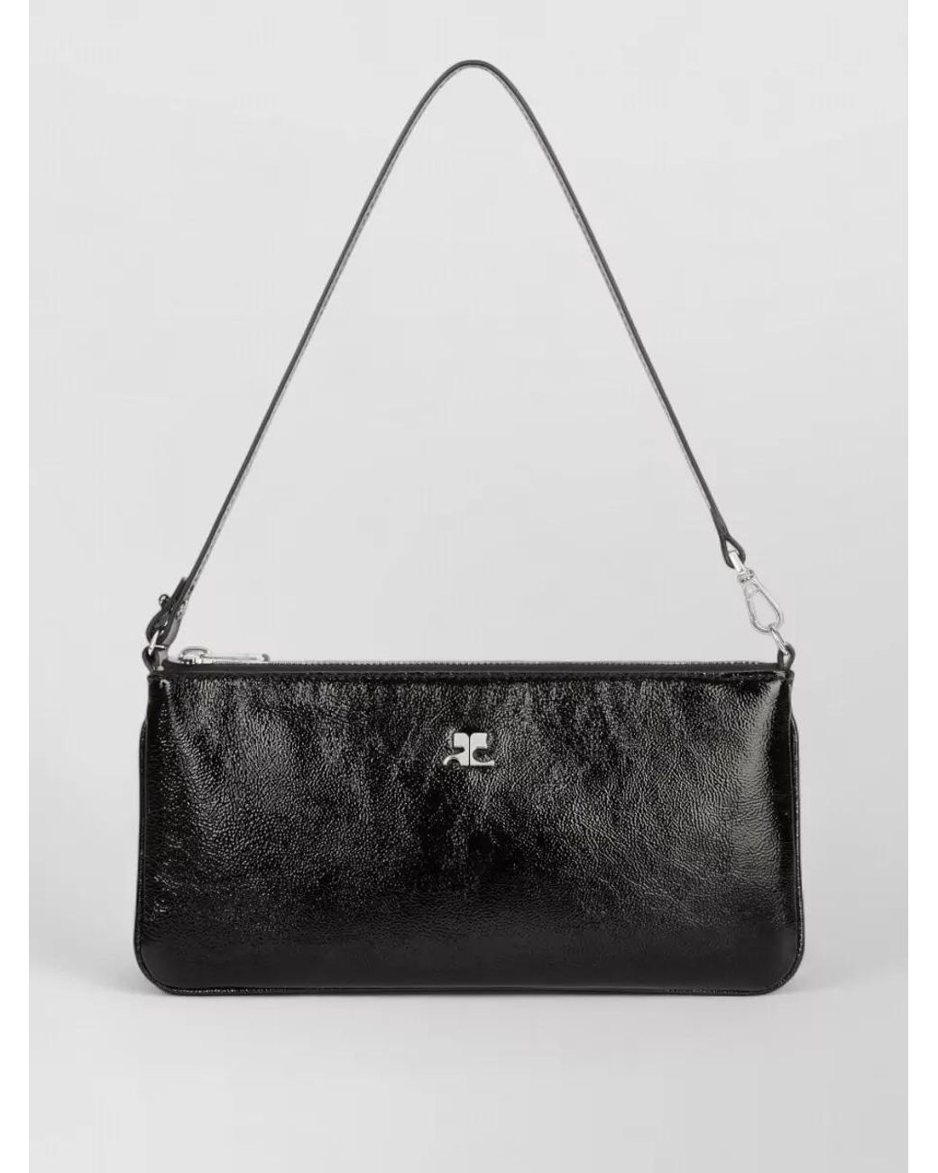 Courreges Black Très Leather Clutch Bag