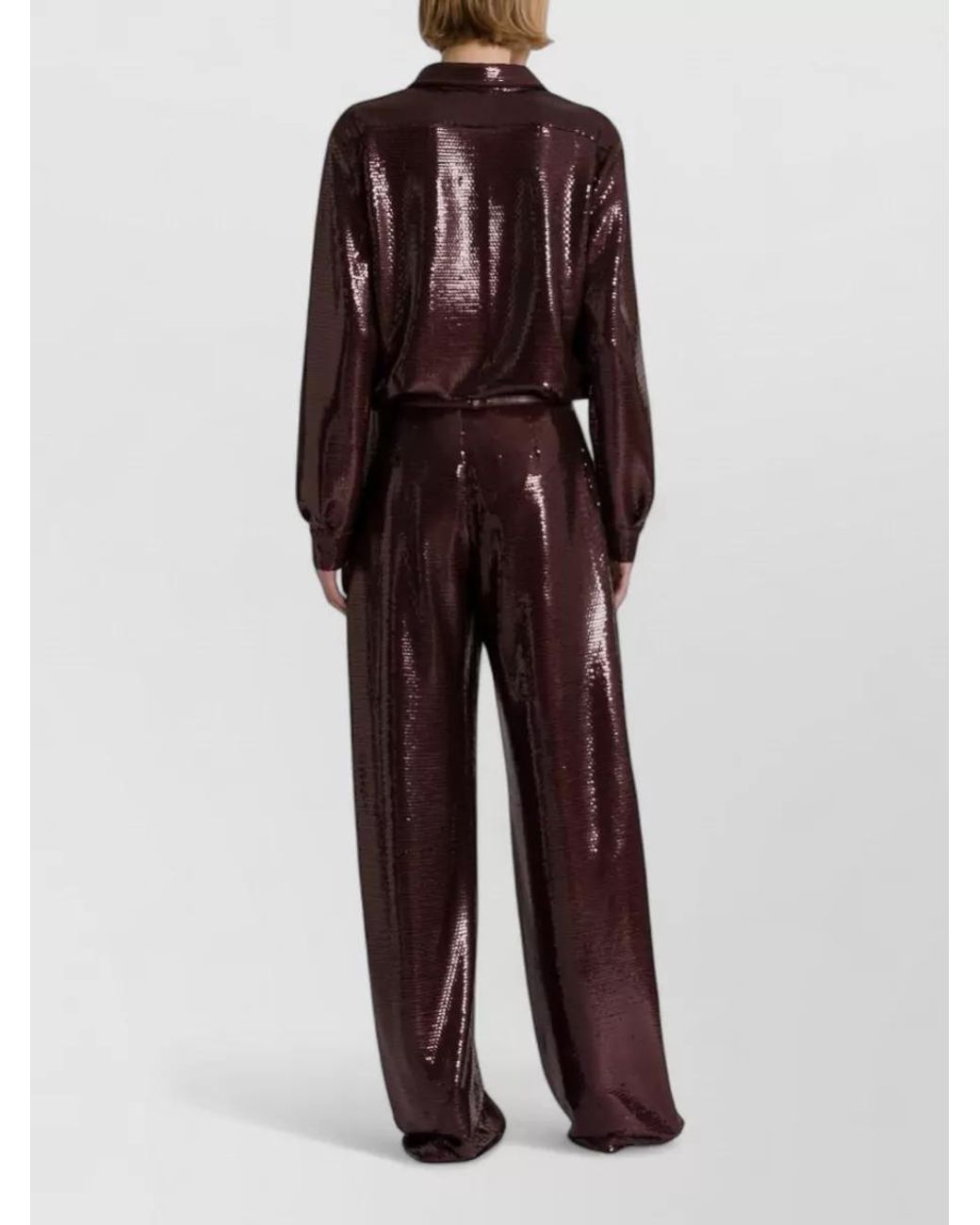 Alberta Ferretti Purple Sequined Long-Sleeve Shirt