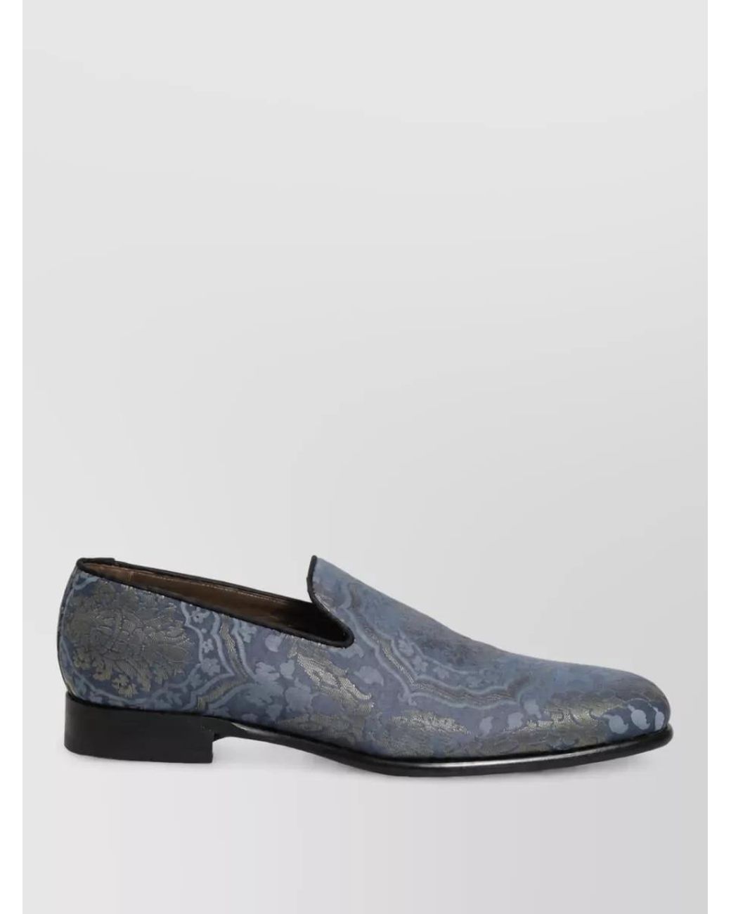 Dolce & Gabbana Blue Floral Brocade Monk Shoes for men