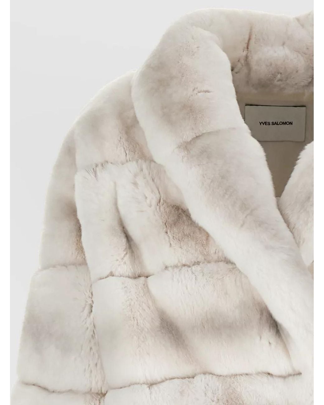 Yves Salomon Natural Quilted Fur Coat