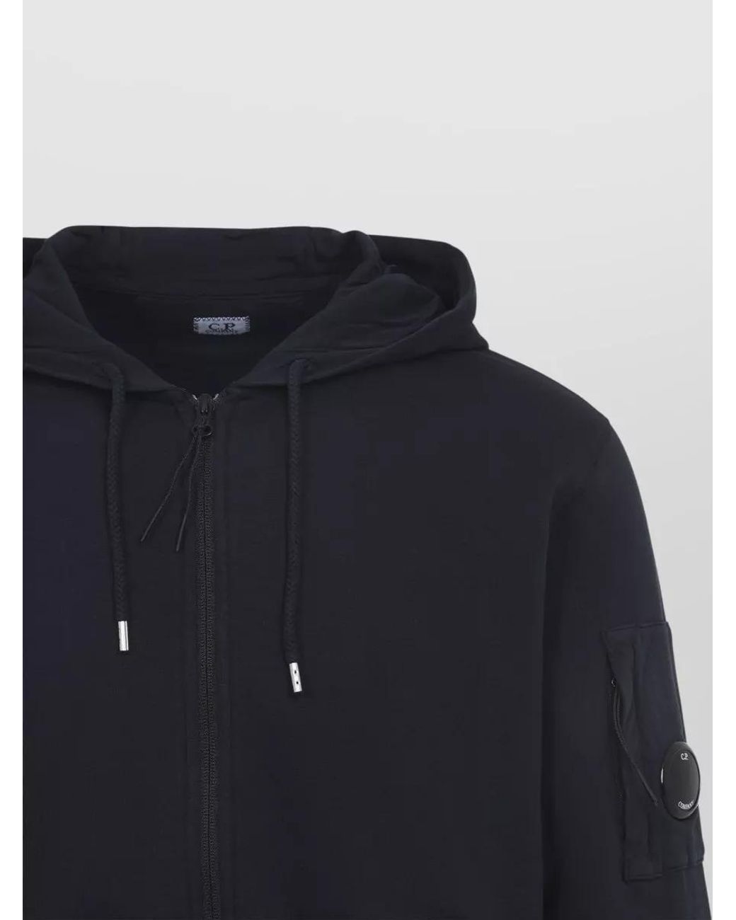 C P Company Blue Cotton Zip-Up Hooded Jacket for men