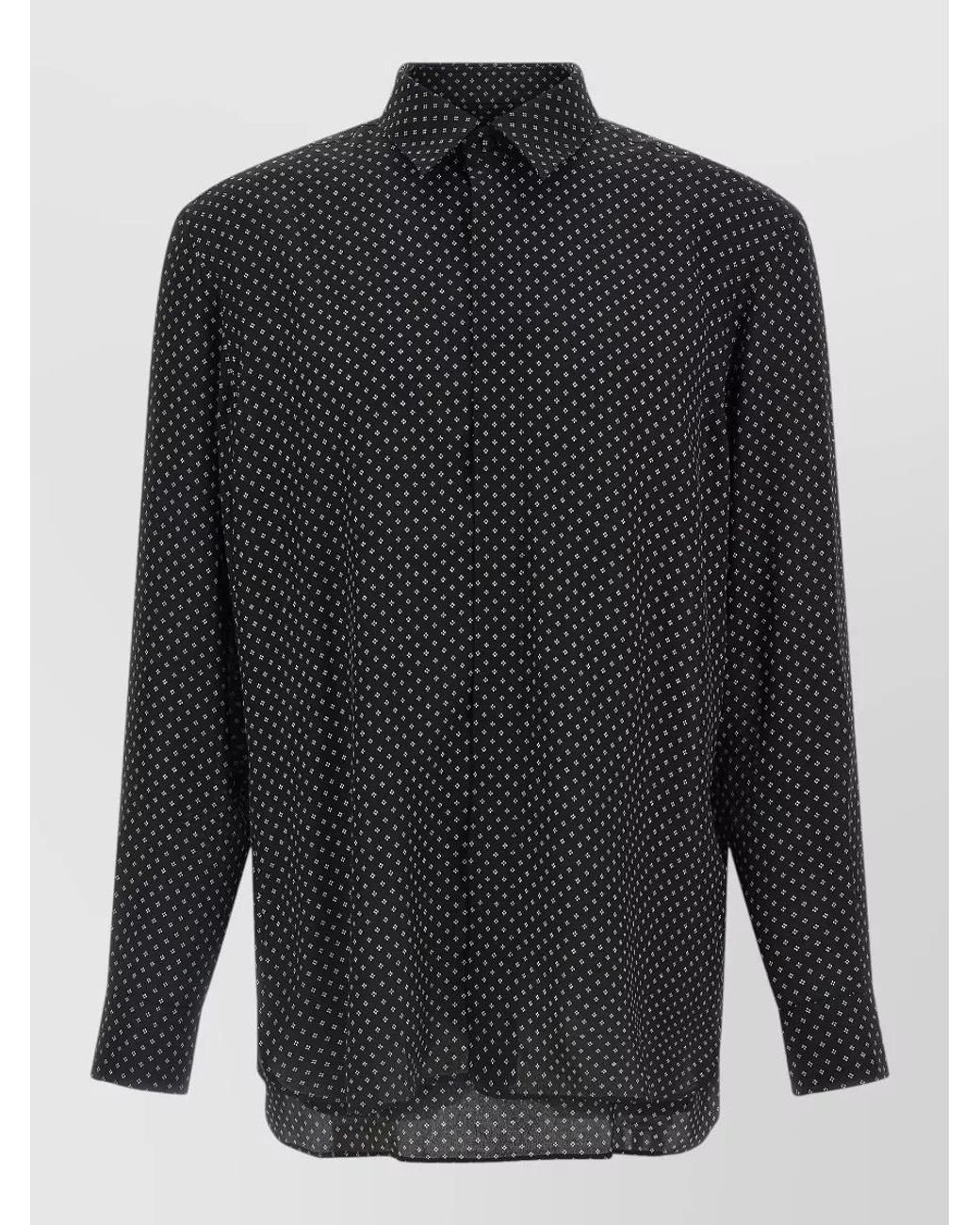 Tom Ford Blue Silk Printed Long-Sleeve Shirt for men