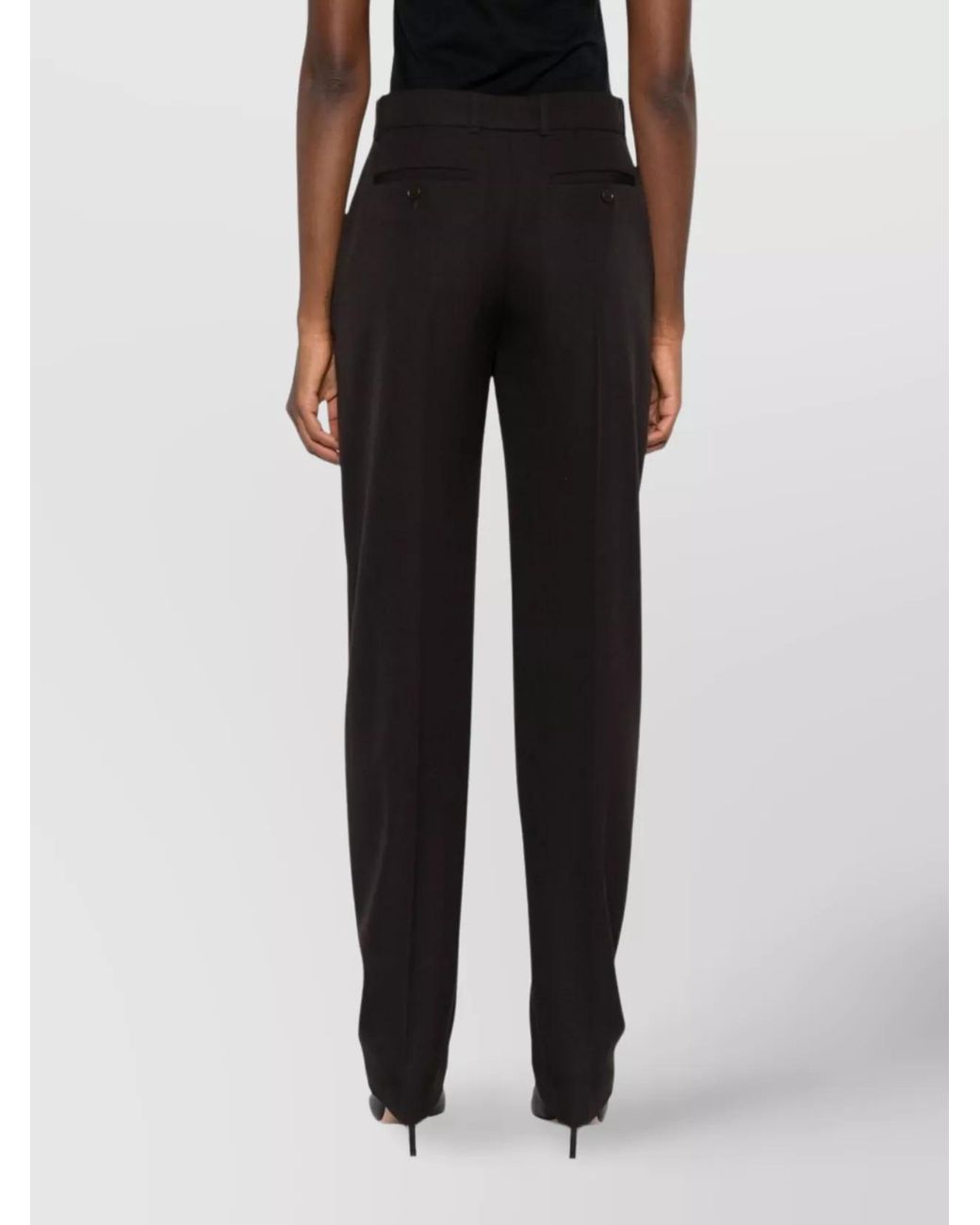 McQueen Black Wool Straight-Leg Tailored Trousers
